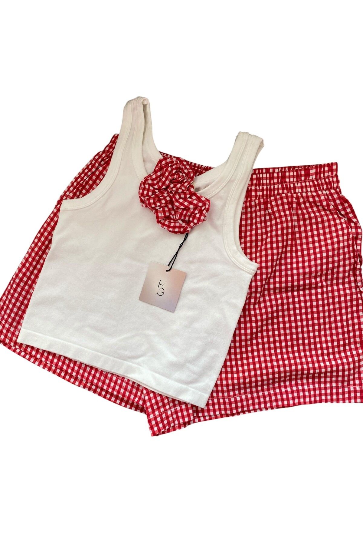 HG Kırmızı Beyaz Genç Şortlu Pijama Takımı