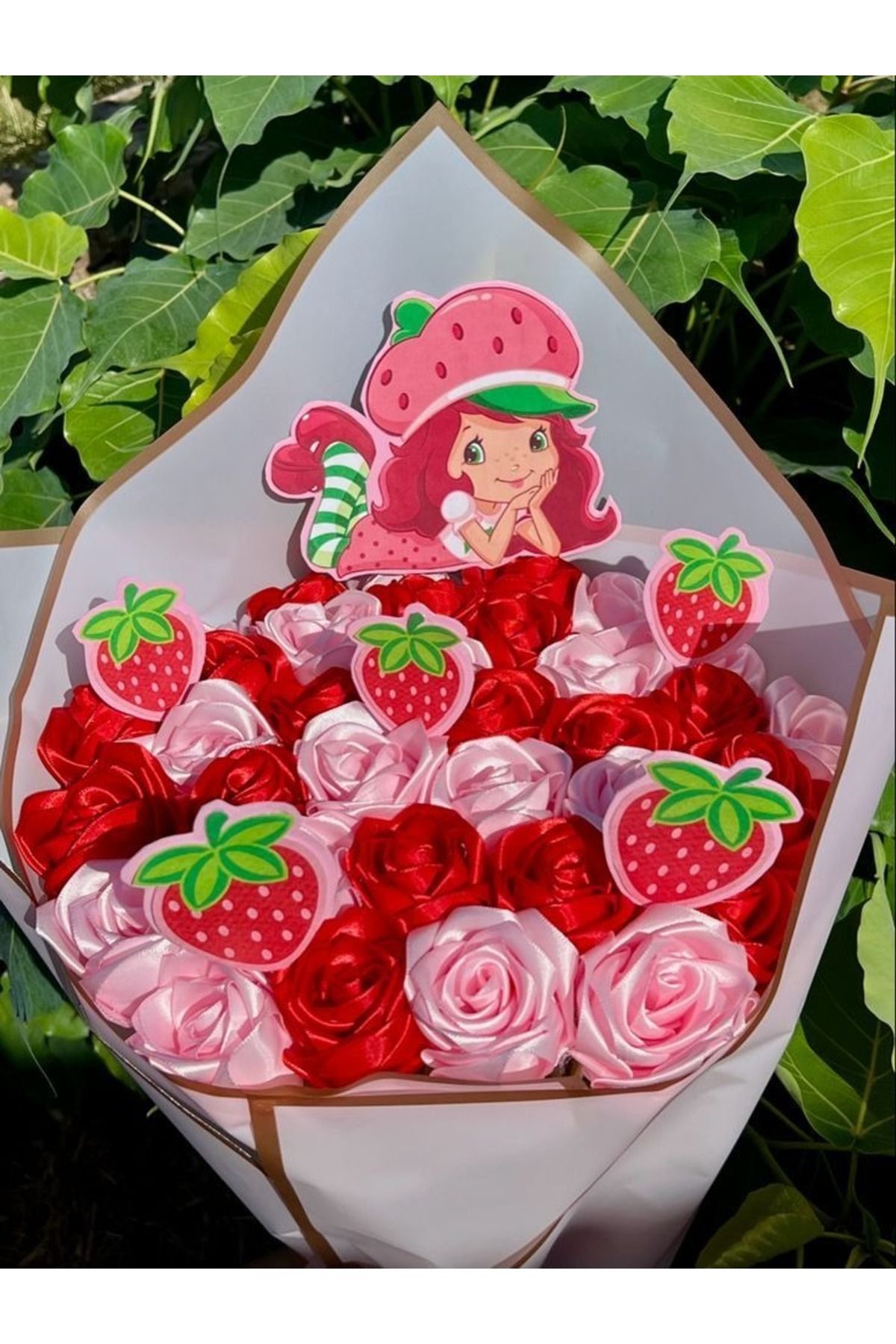 CANSIN 15 ADET SOLMAYAN GÜL BUKETİ KIRMIZI PEMBE ÇİLEK KIZ