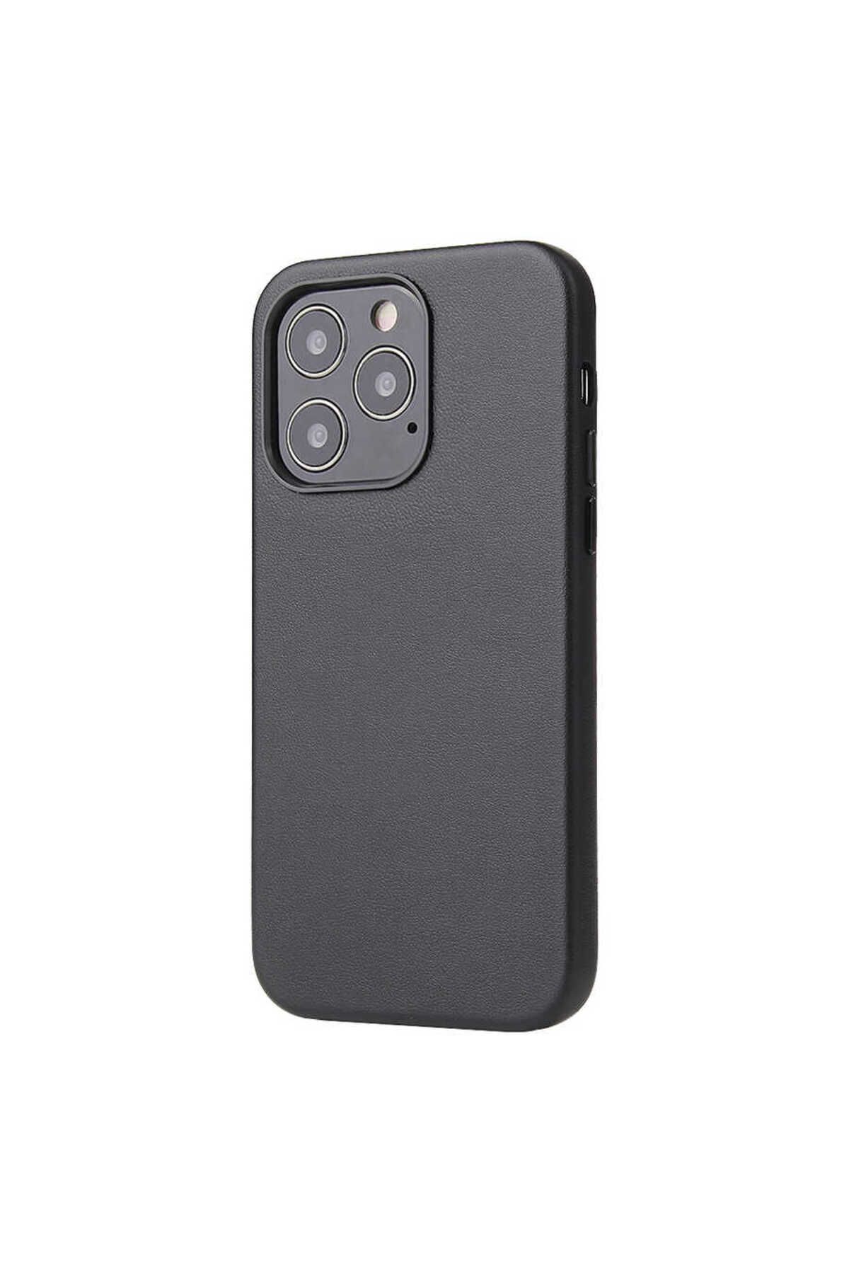 halkhouse İphone 13 Pro Max Kılıf Deri Görünümlü İz Yapmaz Slim Fit Şık Lüks Eyzi Kapak