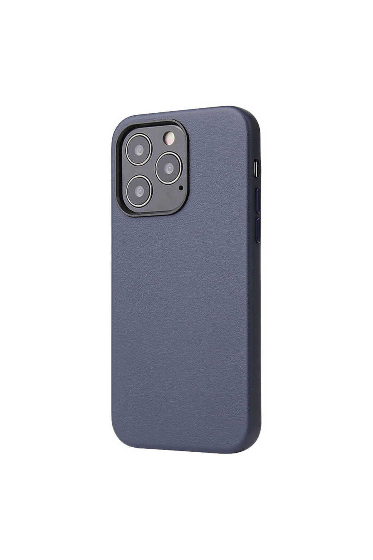 halkhouse İphone 13 Pro Max Kılıf Deri Görünümlü İz Yapmaz Slim Fit Şık Lüks Eyzi Kapak