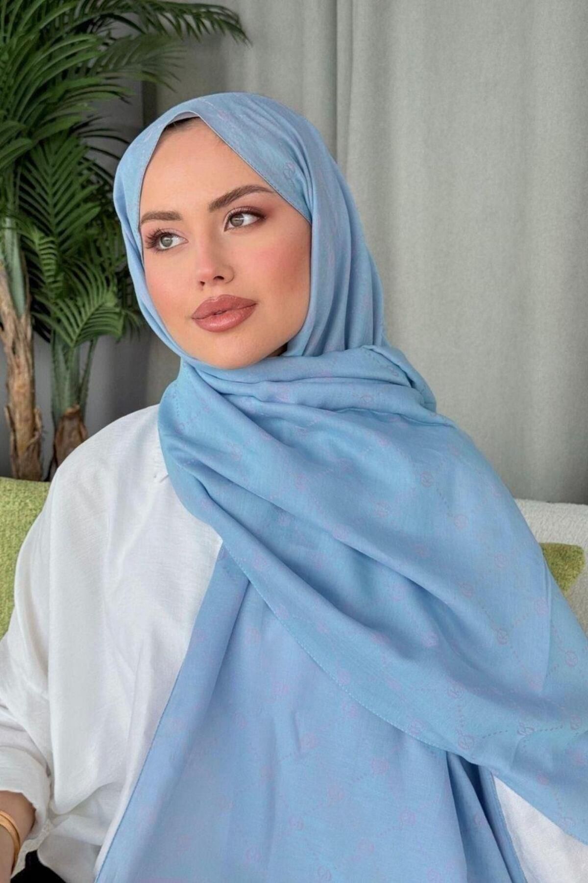 Şulemoda Giyim Yaz Esintisi Desen Şal Bebe Mavisi