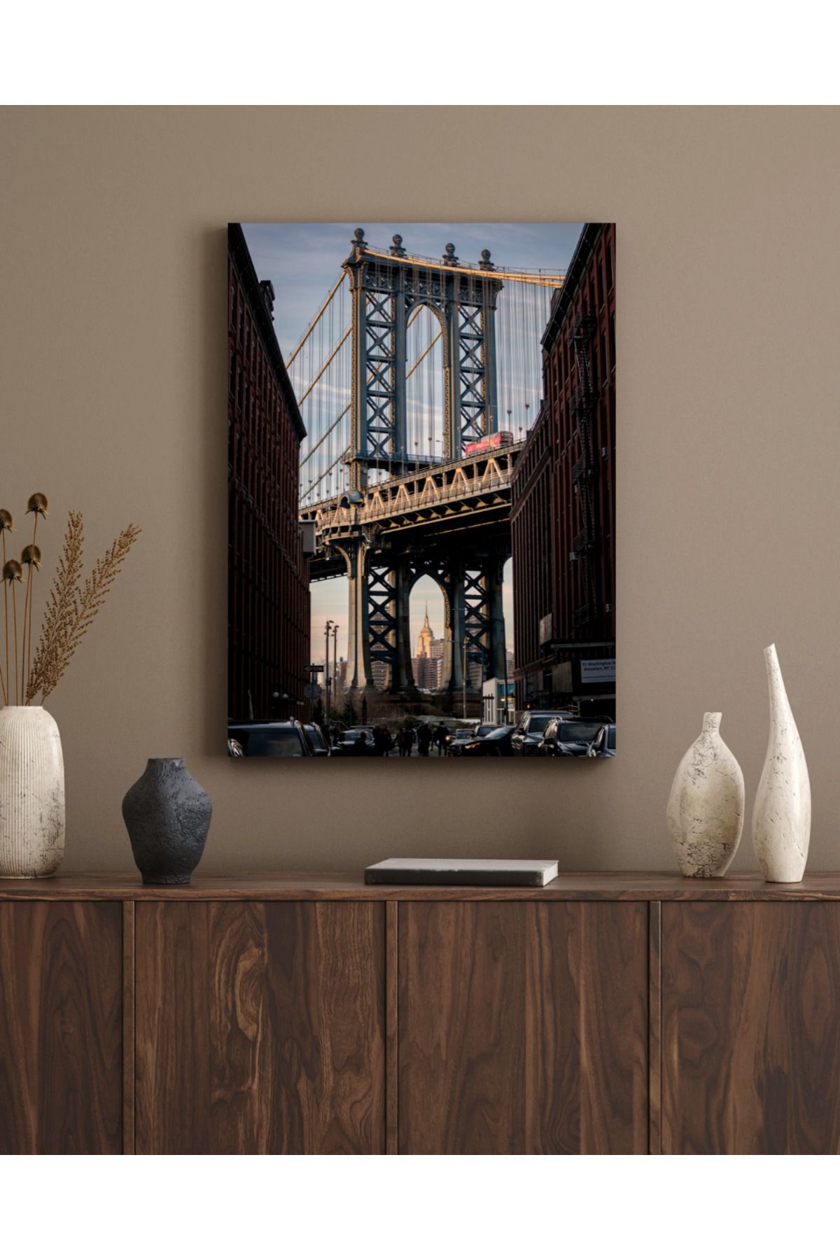 MODA Brooklyn’den Empire State Görünümü Pleksi Tablo – Manhattan Köprüsü ve New York Sokakları