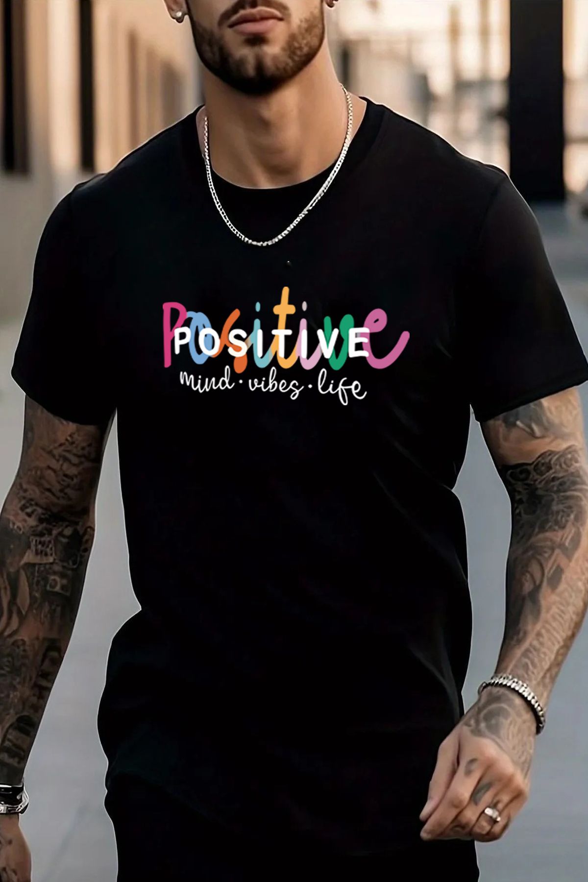 MARKATEM ünisex positive ön baskılı t-shirt