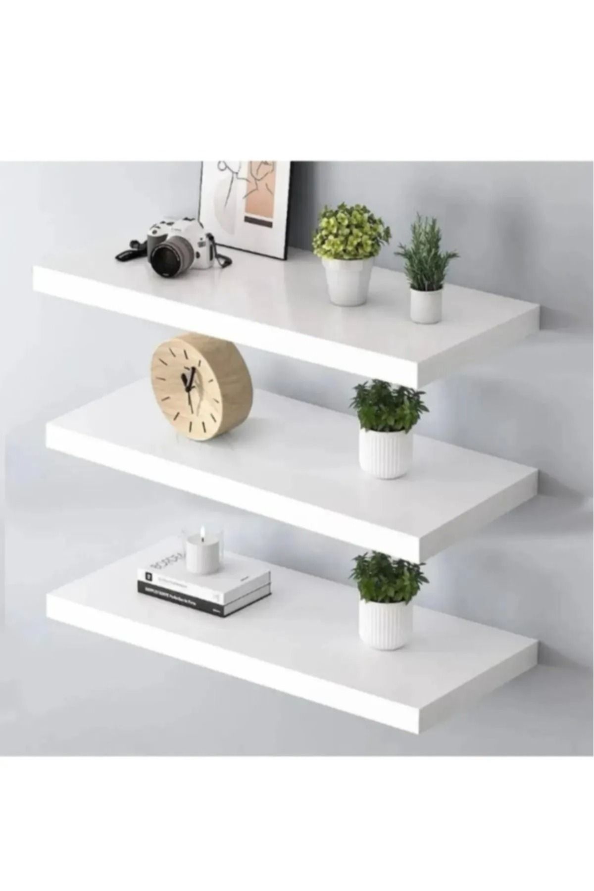 SERDECOR 50*14 BEYAZ MDF DUVAR RAFI