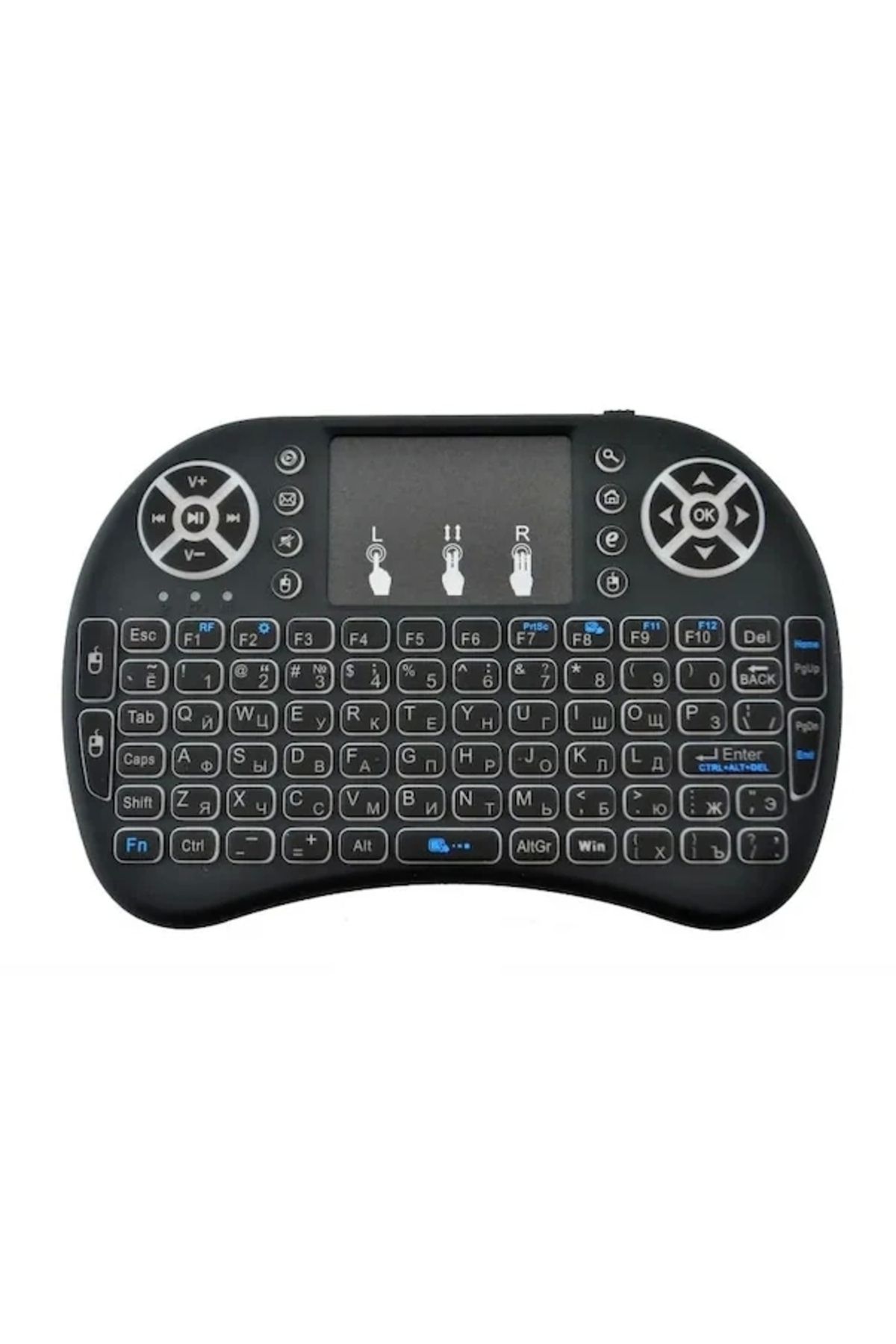 shopwave Smart Tv Box Ps3 Uyumlu Kablosuz Dokunmatik Işıklı Şarjlı Touchpadli Mini Q Klavye