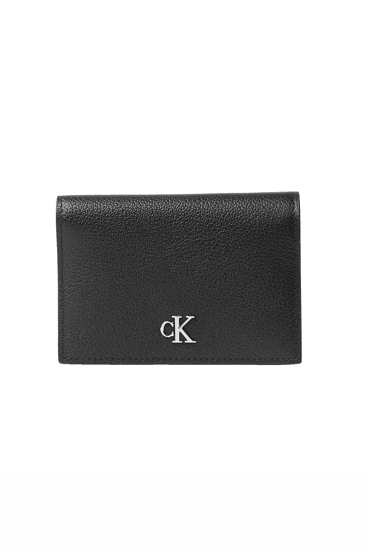 Calvin Klein Kadın Monogram Logolu Mini Kartlık Cüzdan - Siyah