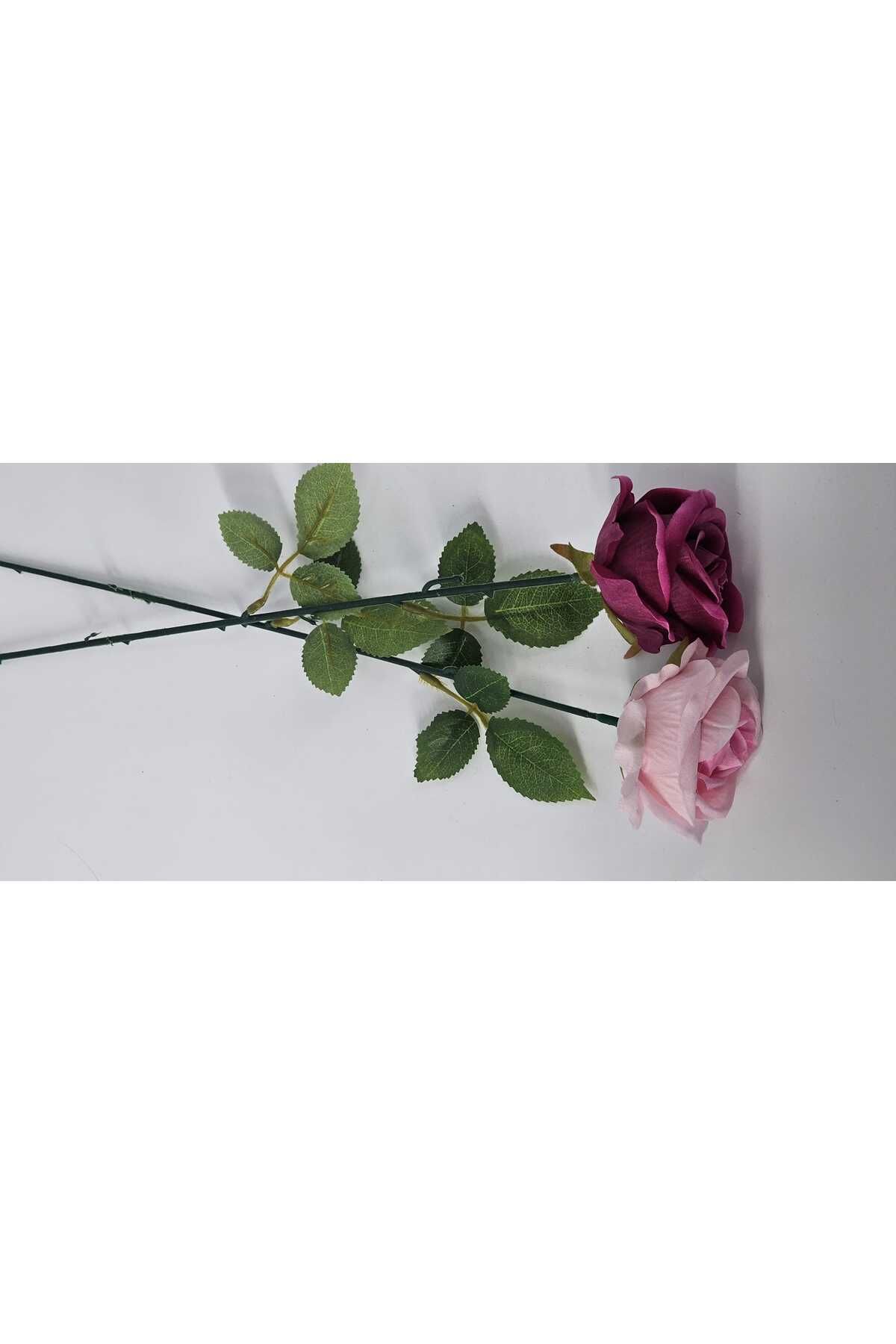yapay çiçek evi Yapay Kadife Gül 2 Adet Açık Pembe 2 ADET KOYU PEMBE 50 cm VazoDekor Gelin Çiçeği ev Süsü