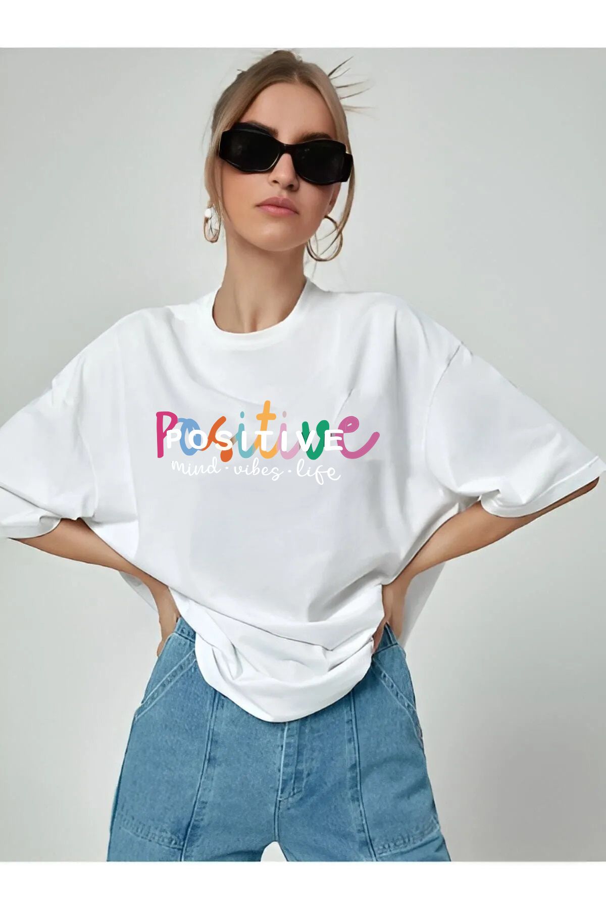 MARKATEM ünisex positive ön baskılı t-shirt