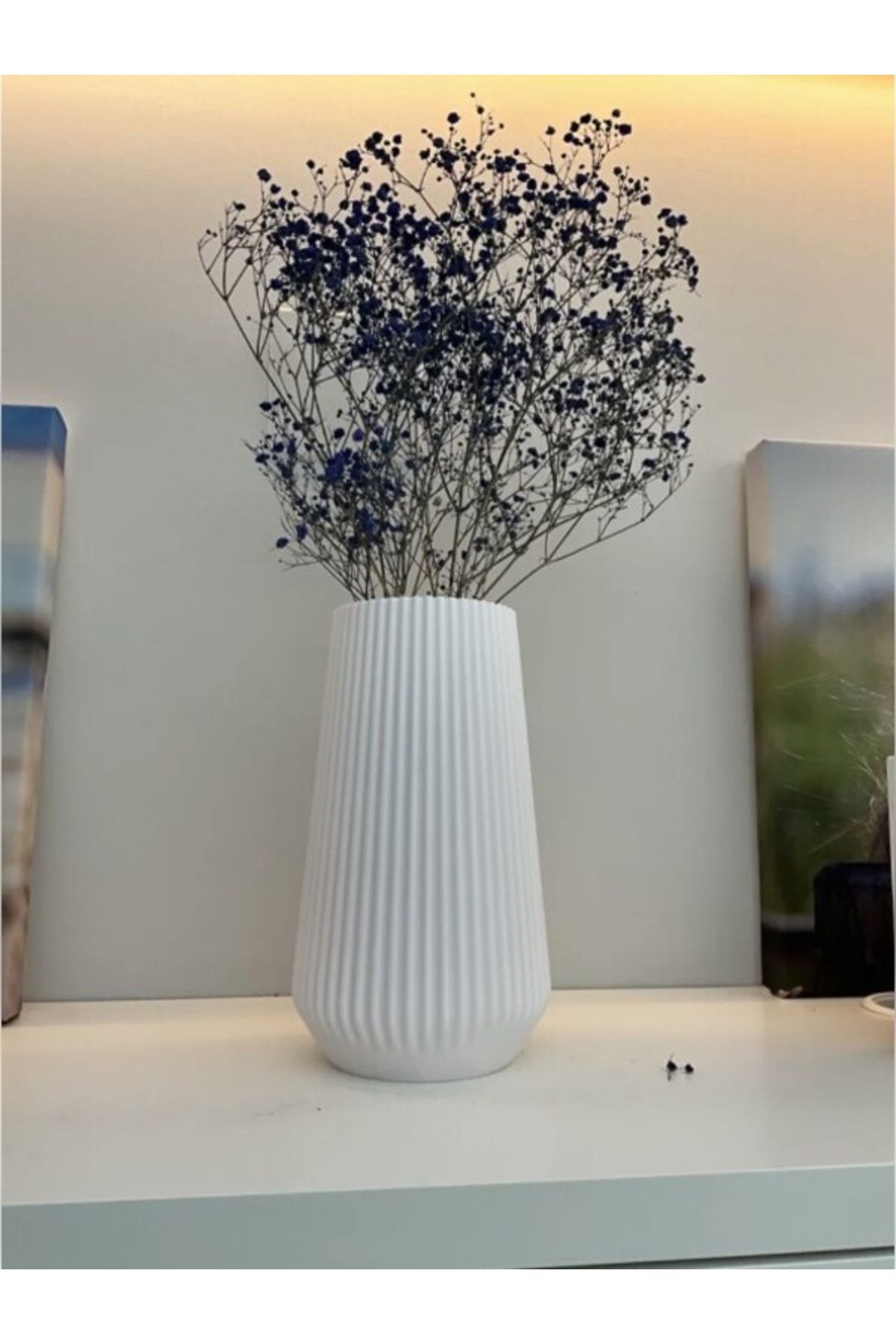 Shapely3D Uzun Dikey Çizgili Modern Dekoratif Vazo