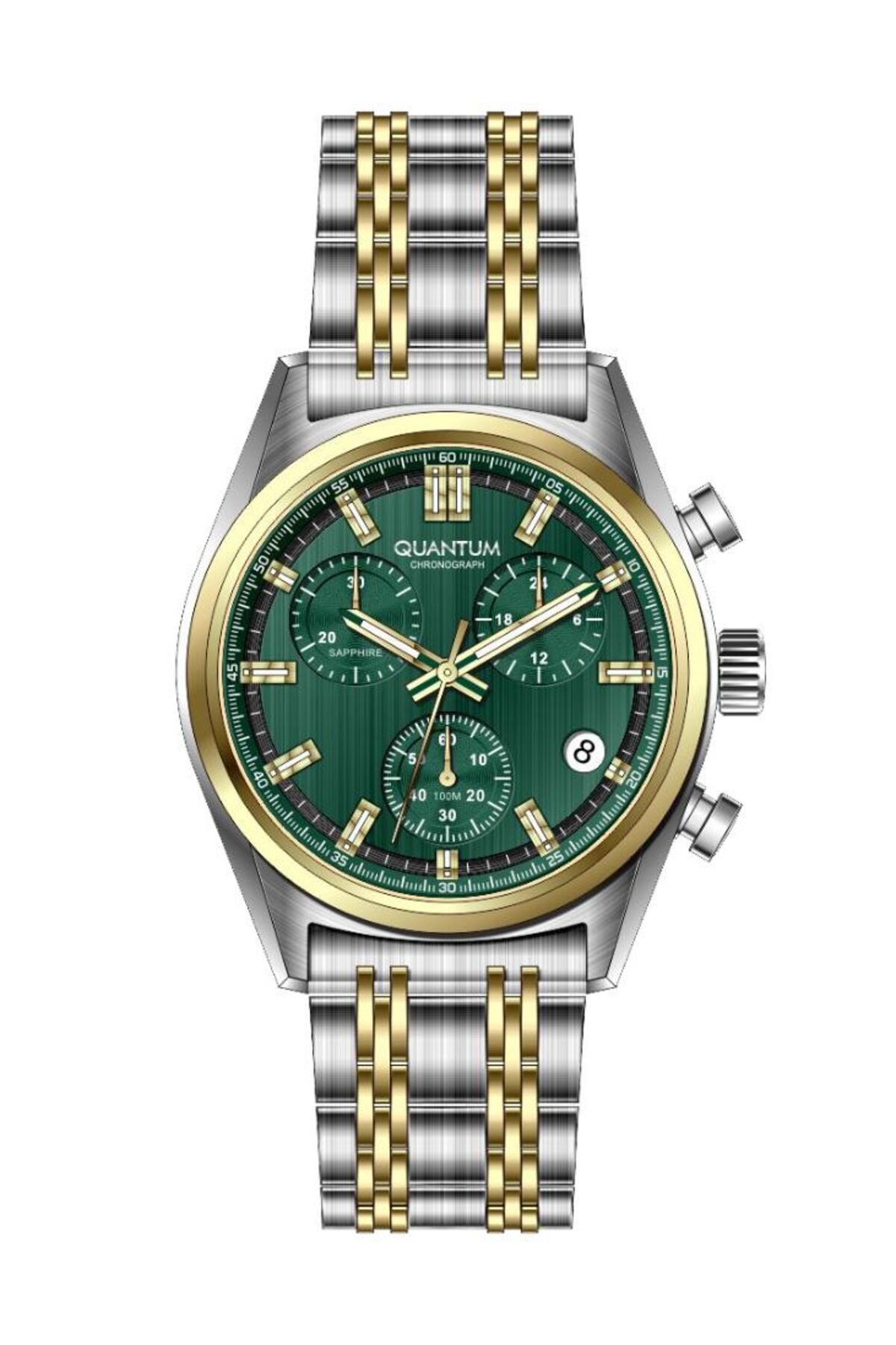Quantum PWG1209.270 Chronograph Tüm Fonksiyonları Aktif 10 ATM Suya Dauanıklı Çelik Kasa Çelik Kordo