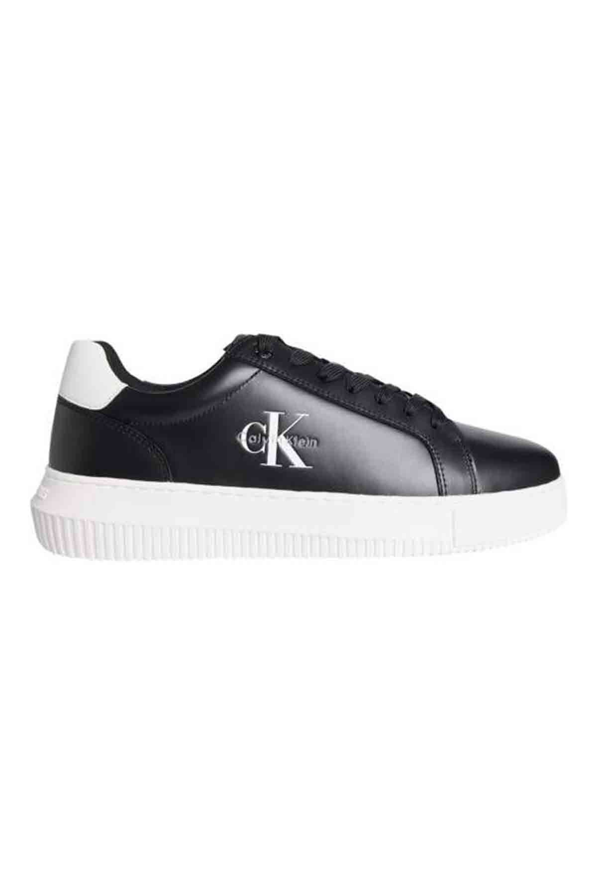 Calvin Klein Erkek Chunky Cupsole Deri Sneaker Ayakkabı - Siyah