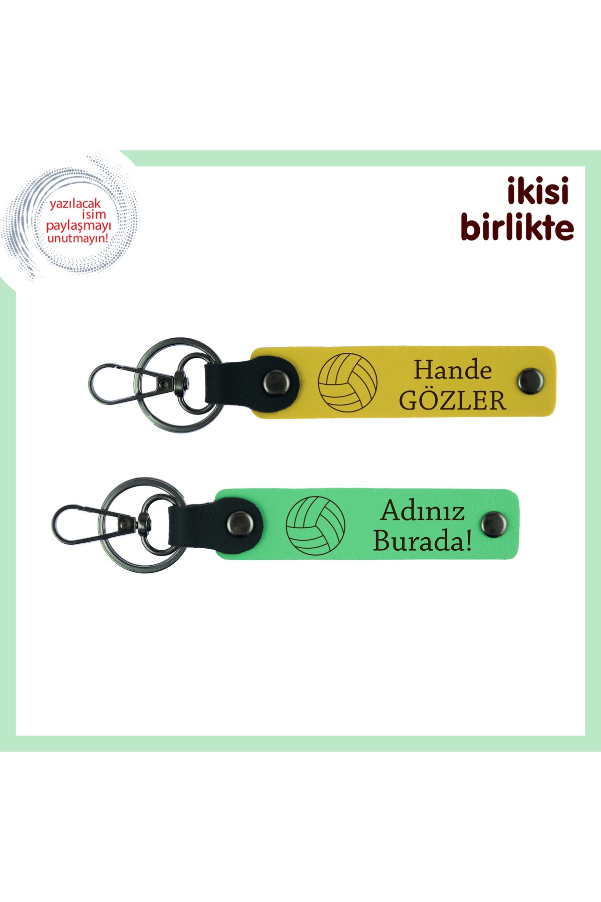 Miaju Oyun Planını Taşıyanlar İçin, Voleybol Toplu Kişisel Anahtarlık Takımı, Sarı-Fıstık Yeşil