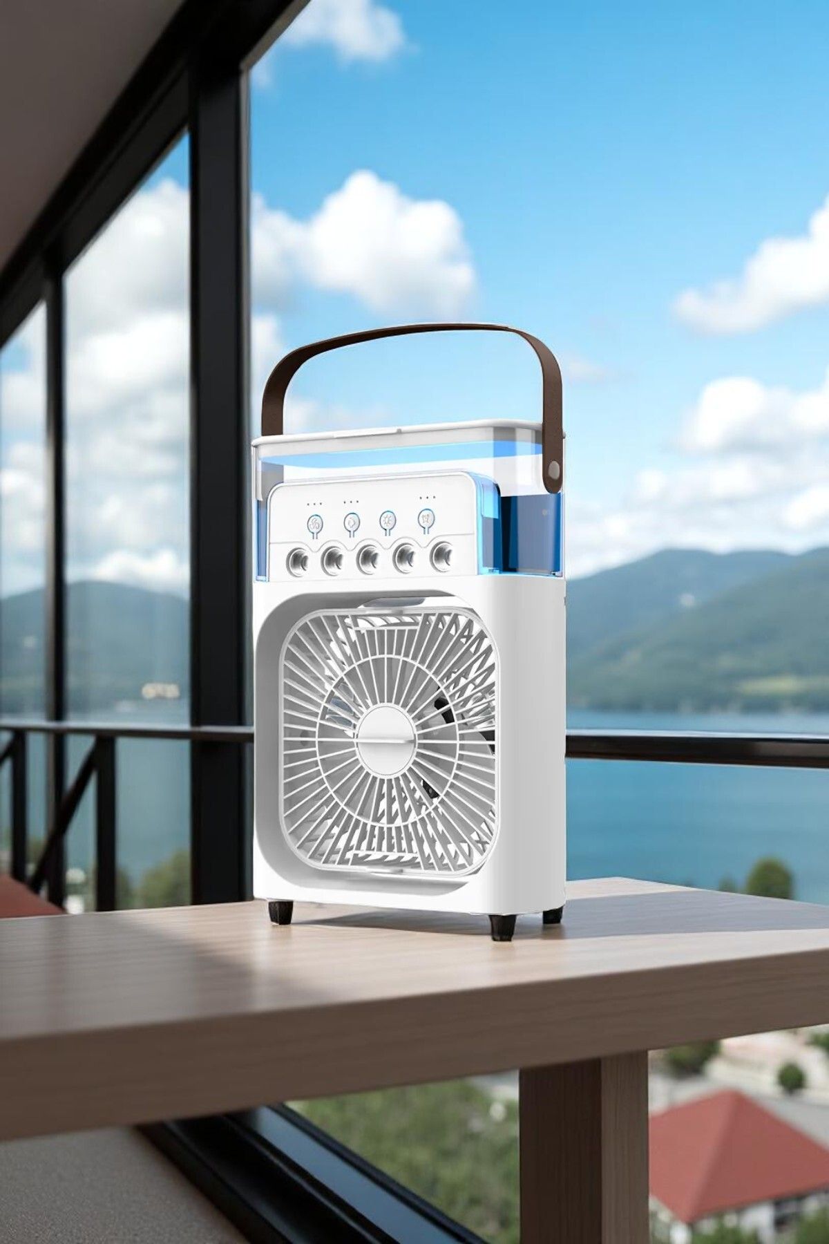 DTULTRA2 Buzlu Vantilatör Mini Fan 5 Spreyli Su Püskürtmeli 600 ML Buhar Makinesi Nemlendirici