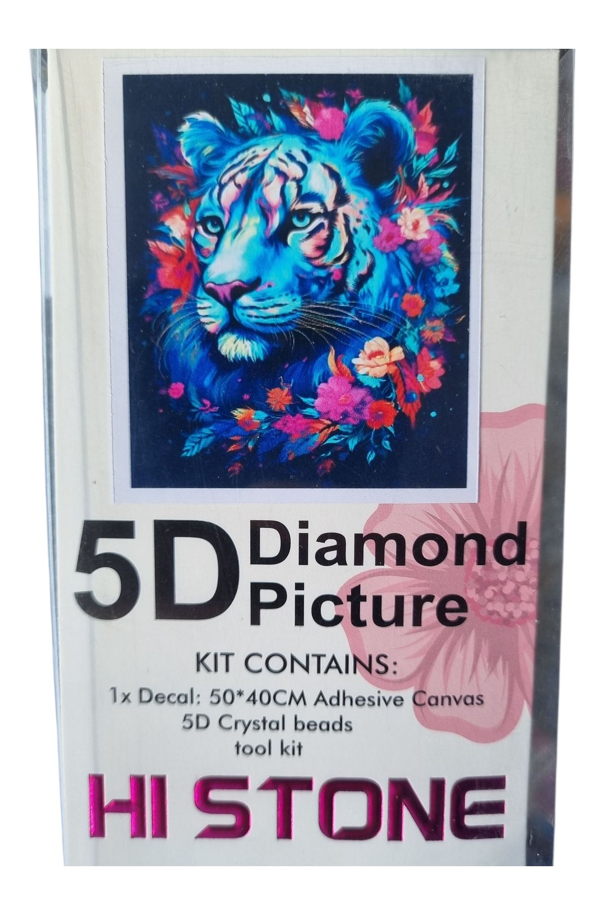 Hobiline 5D'li Elmas Boncuk Yapıştırma Taş İşleme Mozaik Goblen KİT "MAVİ KAPLAN" 50x40 cm