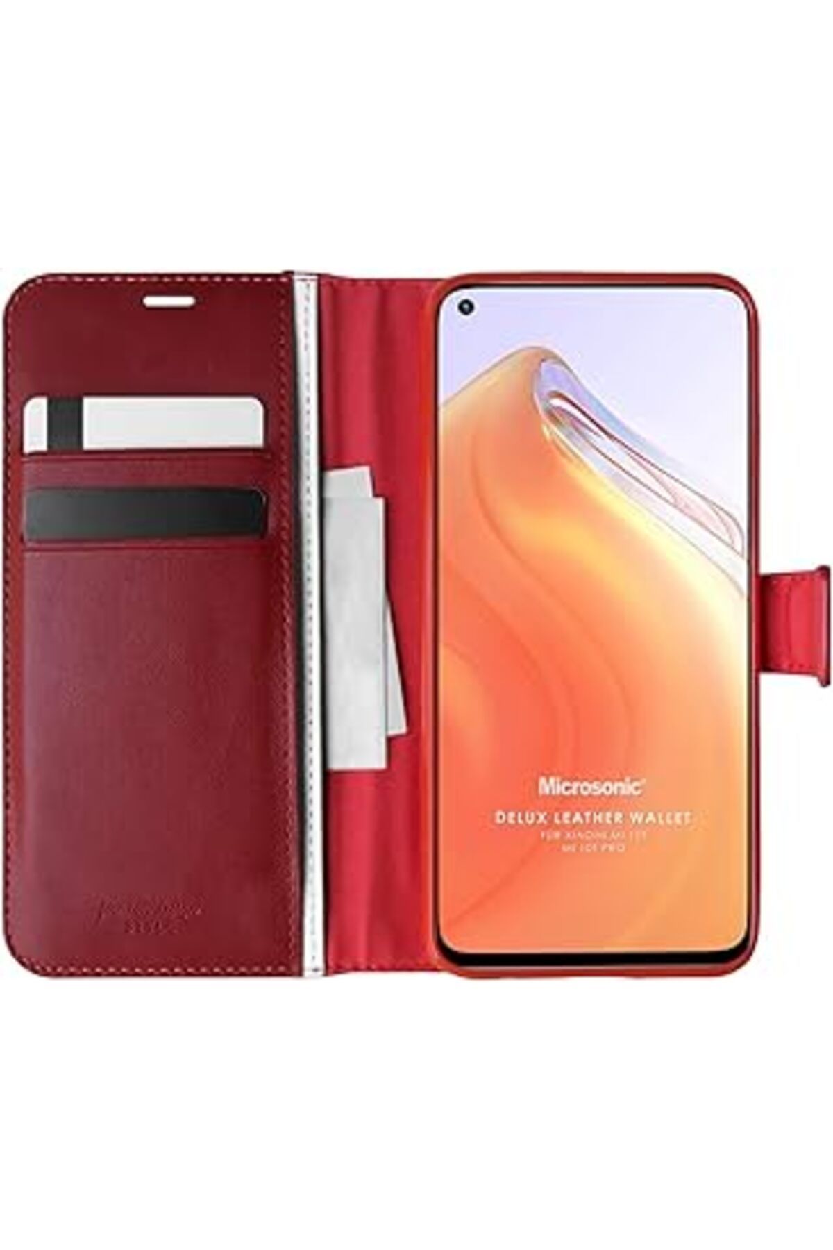 Karachil Microsonic Xiaomi Mi 10T Için Kılıf Delux Leather Wallet Kırmızı [Mi 10T Ile Uyumlu Kılıf - Kırmızı
