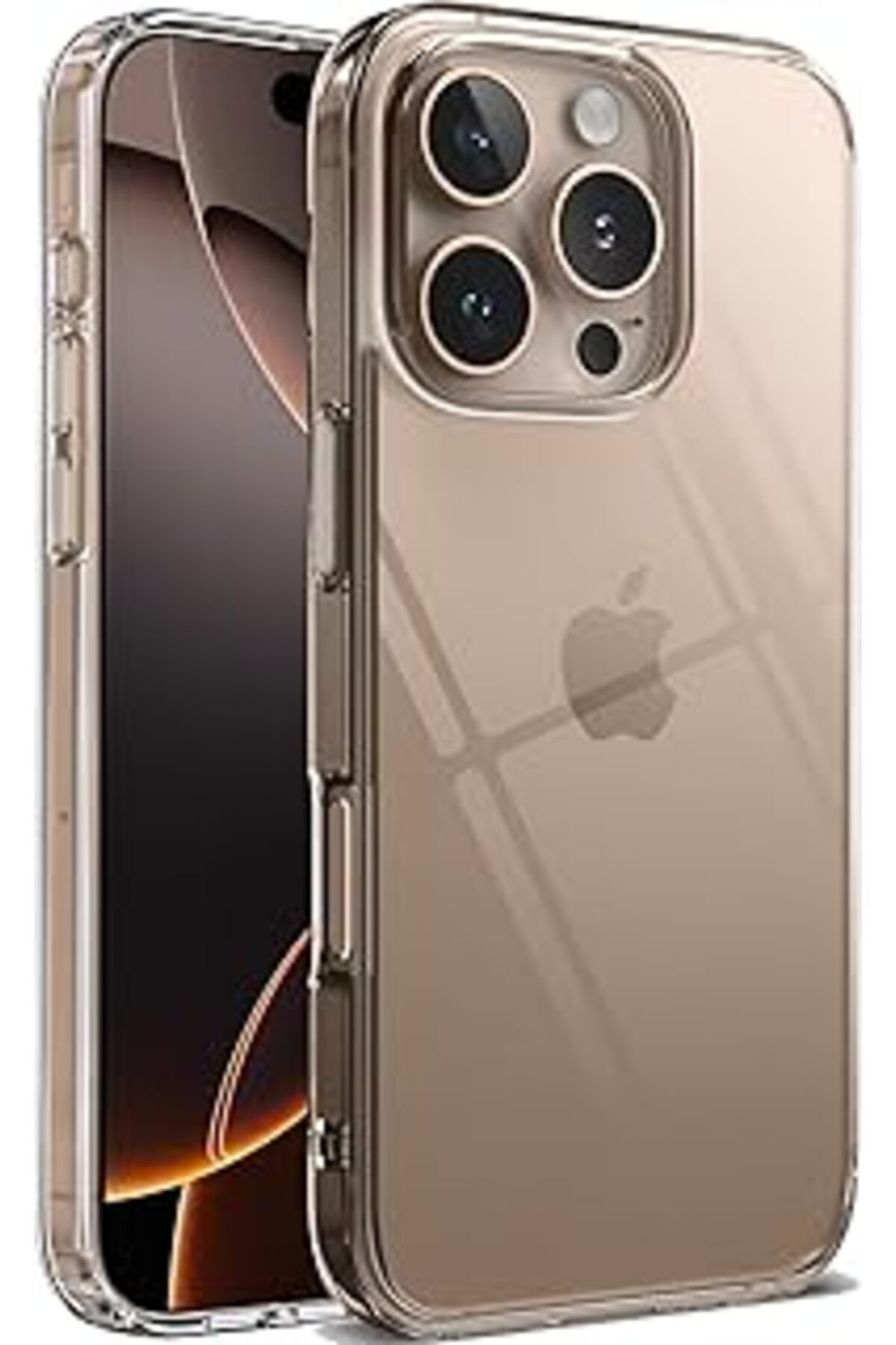Karachil Minesk Iphone 16 Pro Ile Uyumlu Cyrstal Clear Şeffaf Silikon Kılıf Arkası Sert Polikarbonat Kenarla