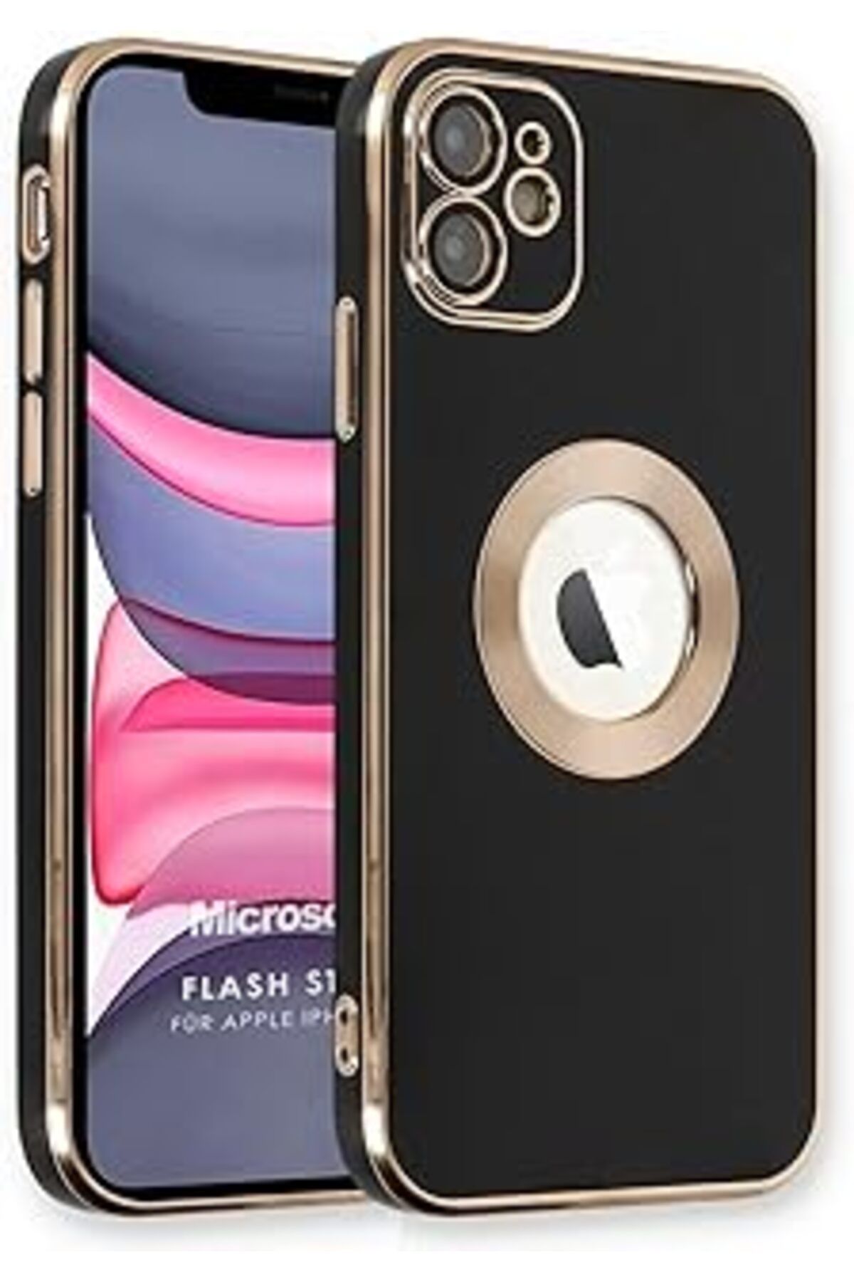 Karachil Microsonic Apple Iphone 12 Için Kılıf Flash Stamp Siyah [Iphone 12 Ile Uyumlu Kılıf - Siyah]