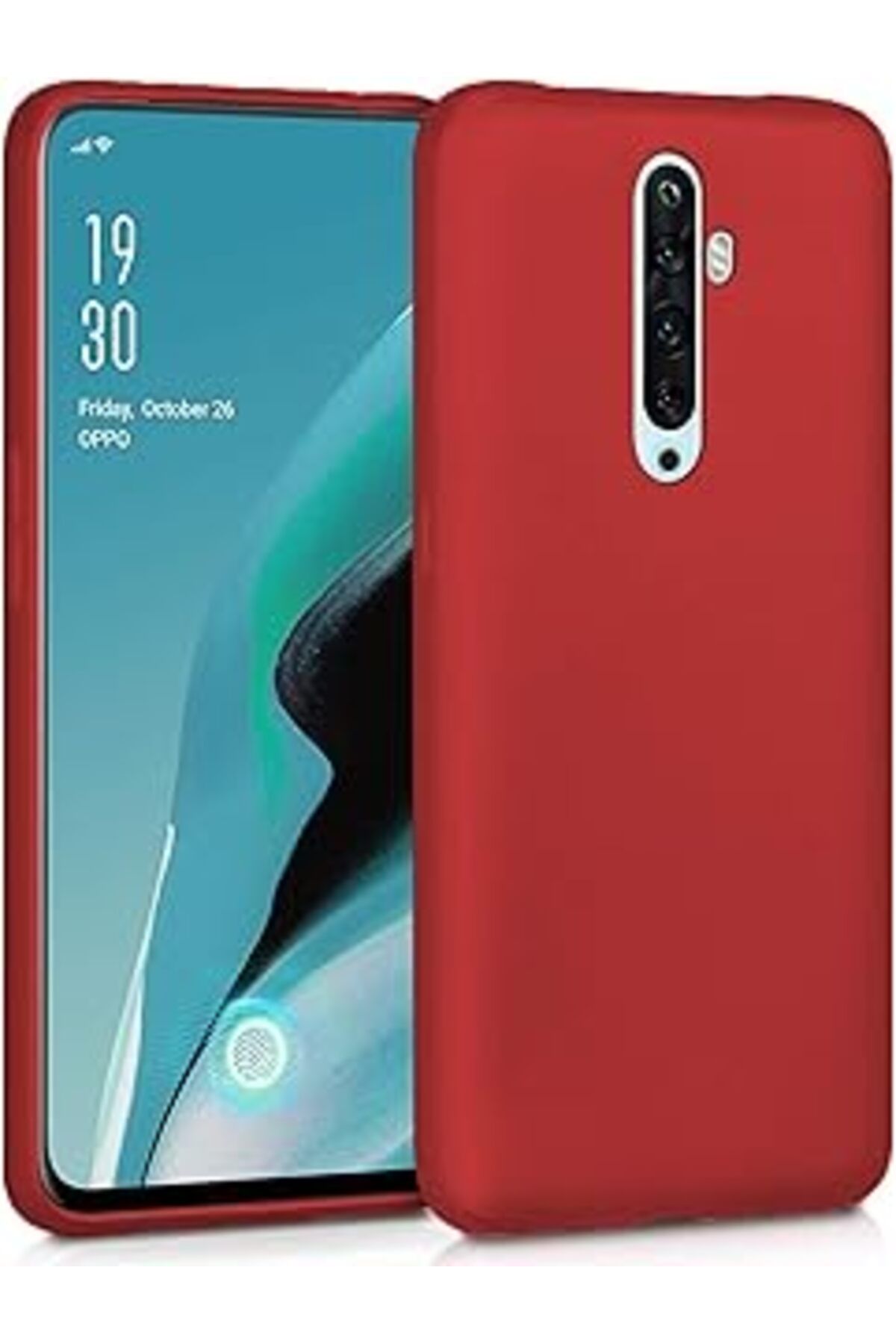 Karachil Microsonic Matte Silicone Oppo Reno 2Z Için Kılıf Kırmızı [Reno 2Z Ile Uyumlu Kılıf - Kırmızı]