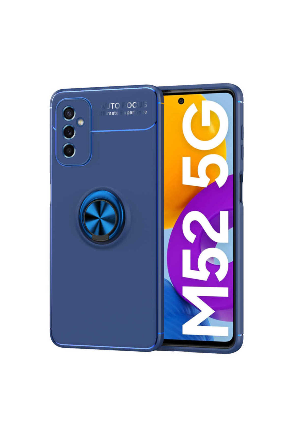 Galaxy M52 Kılıf HZRV Ravel Silikon Kapak - Mavi