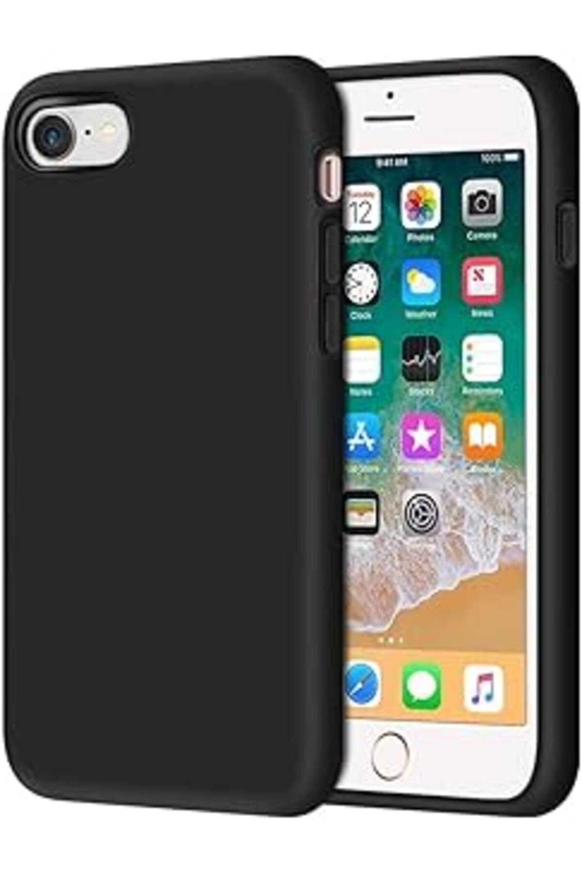 Karachil Ceptehayatvar Chv Iphone 7/8 Se 2020 Içi Kadife Lansman Silikon Kılıf Şok Emici Full Kasa Koruma Sa