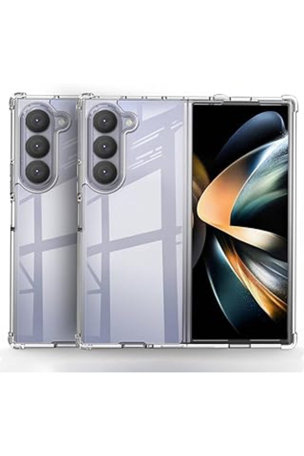 Pazarcan Galaxy Z Fold 6 Ile Uyumlu Kılıf Nitro Anti Shock Transparan Köşeler Airbag Korumalı Ultra Kalın (Ş