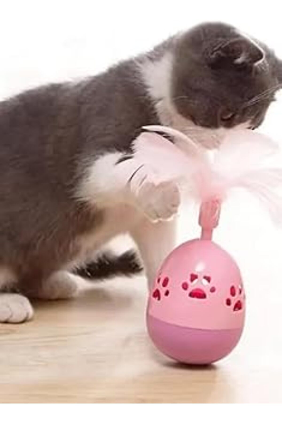 Karachil Mobee Pati Desenli Hacı Yatmaz Kedi Oyuncağı Tüylü 1450