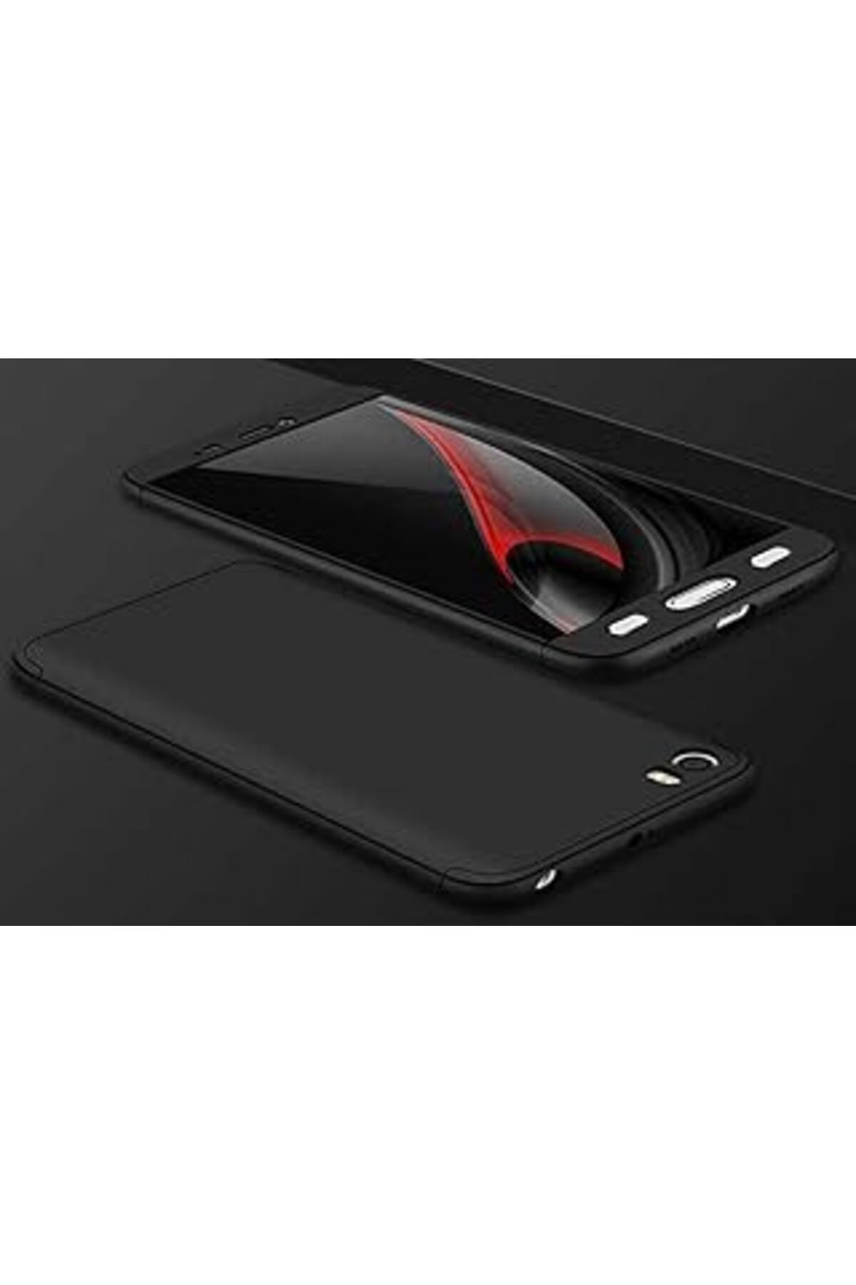 Karachil Zore Xiaomi Mi 5S Ile Uyumlu Kılıf Double Dip Ays 3In1 Sert Rubber Kapak Siyah-Kırmızı