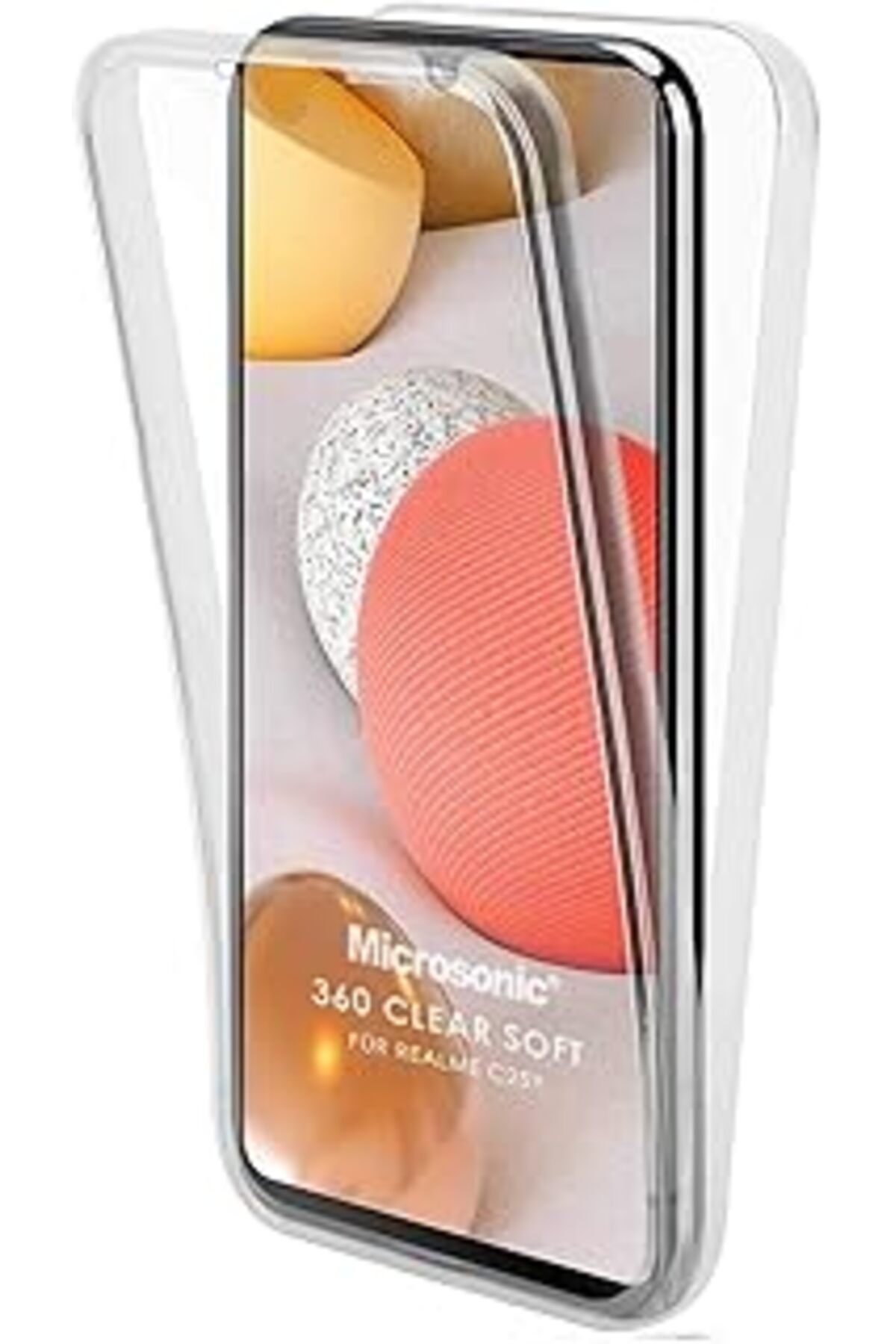 Karachil Microsonic Realme C25Y Için Kılıf 6 Tarafı Tam Full Koruma 360 Clear Soft Şeffaf [Realme C25Y Ile U