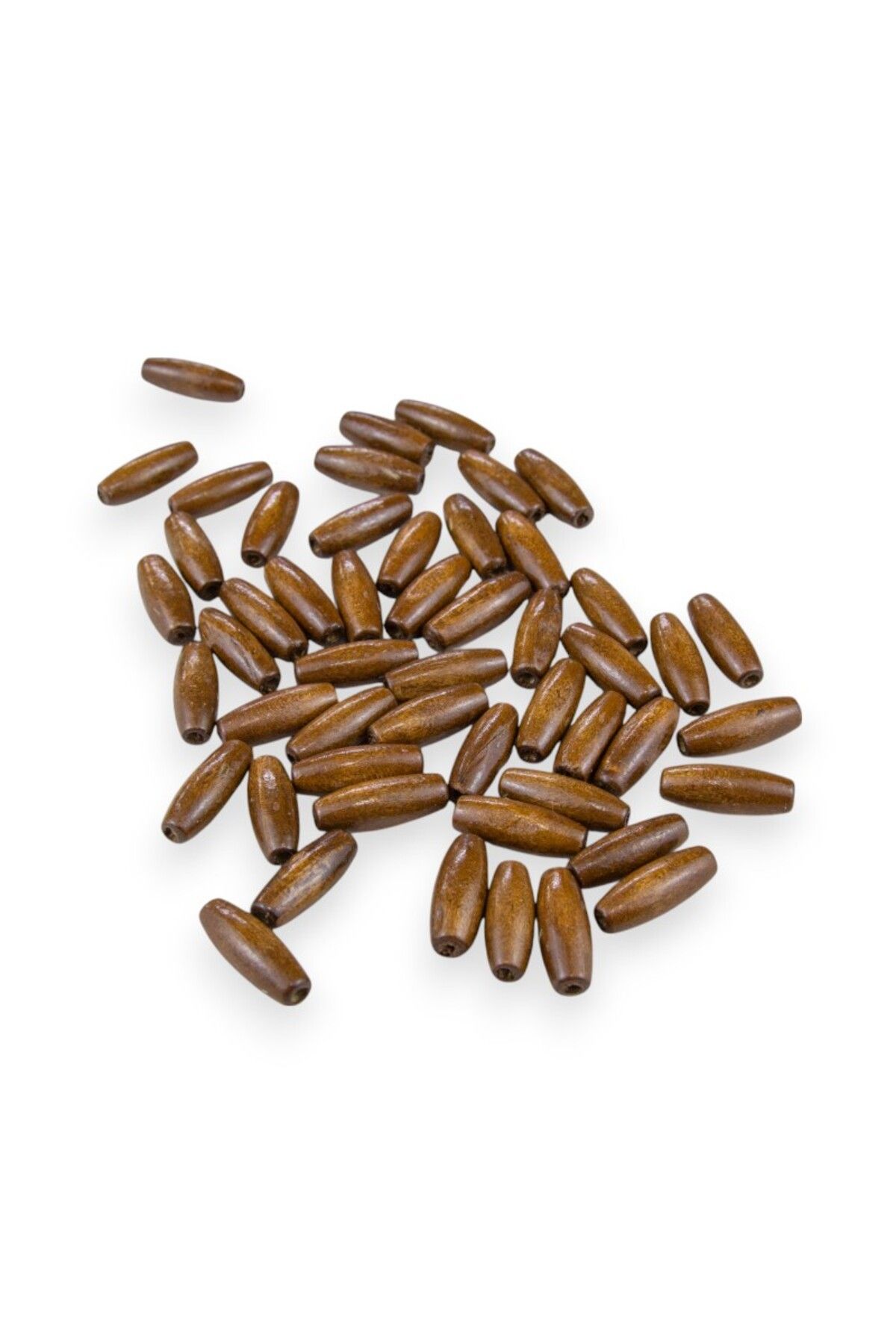 Serhat Aksesuar ve El İşçilik 12 mm Arpa Koyu Kahverengi (22X6 MM) Ahşap Boncuk 35 gr (100 ADET)
