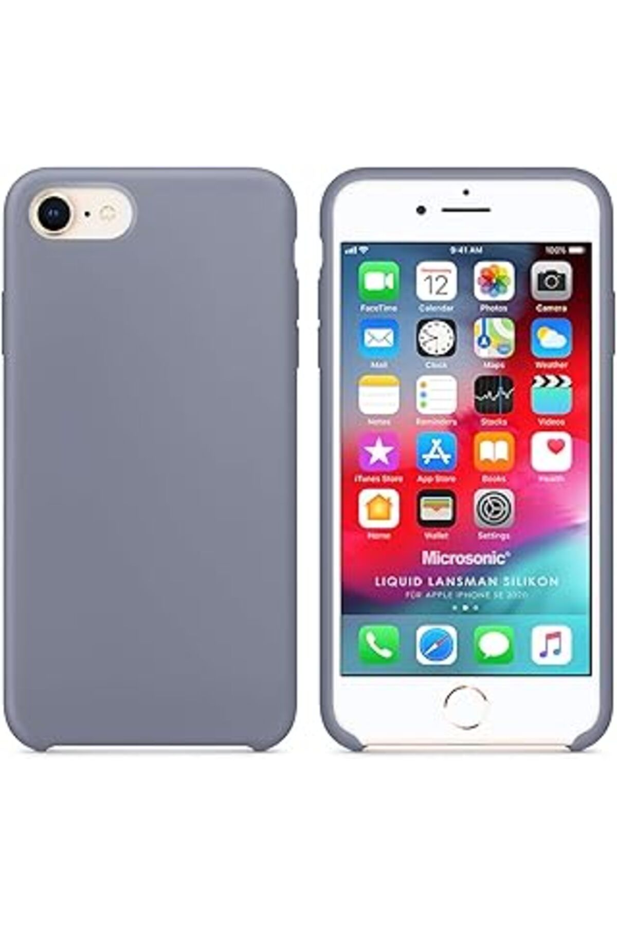 Karachil Microsonic Apple Iphone Se 2020 Için Kılıf Liquid Lansman Silikon Lavanta Grisi [Iphone Se 2020 Ile