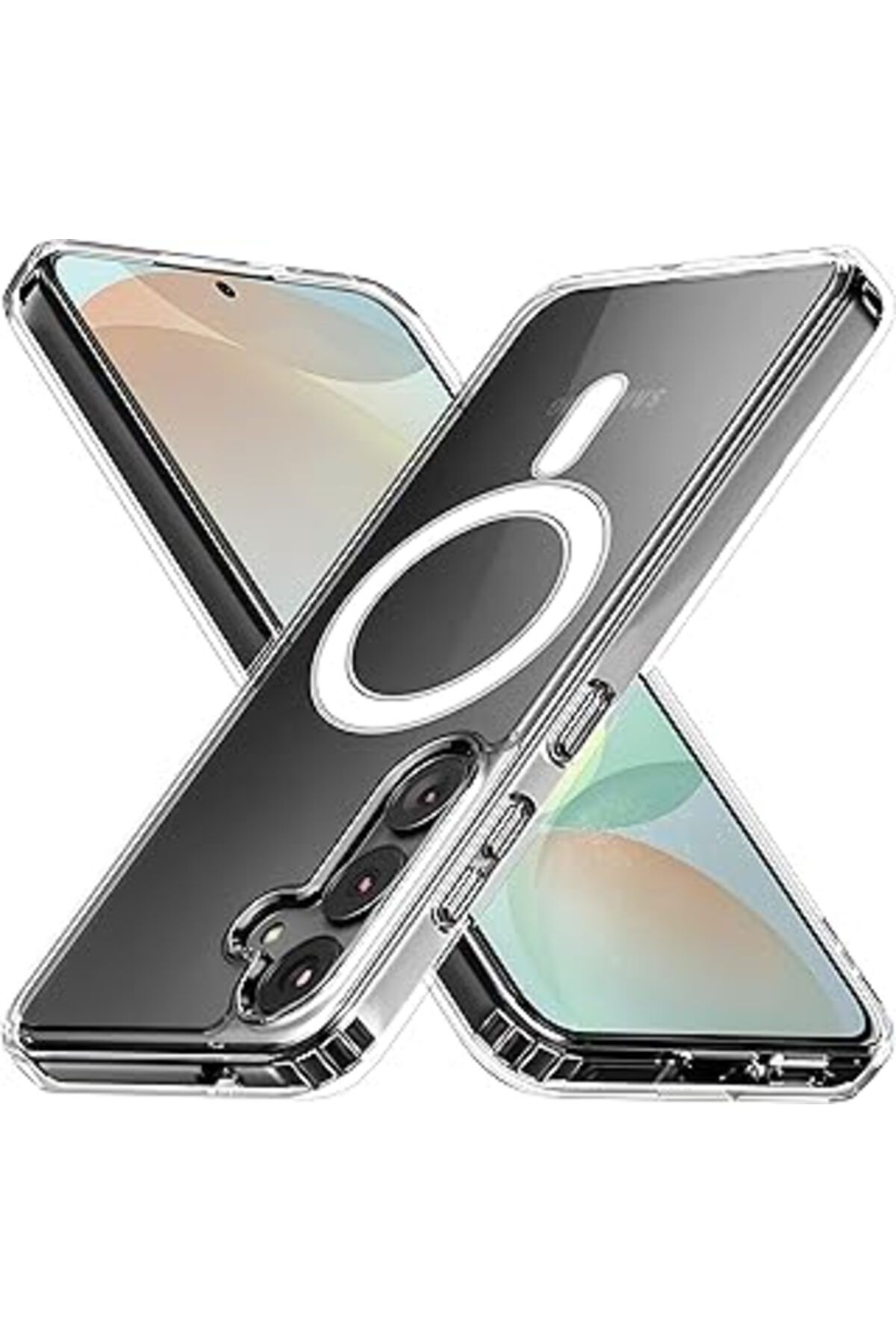 Karachil Rongep Samsung Galaxy S24 Fe Için Şeffaf Kılıf Magsafe Aksesuarları Ile Uyumlu Arkası Sert Pc Köşel