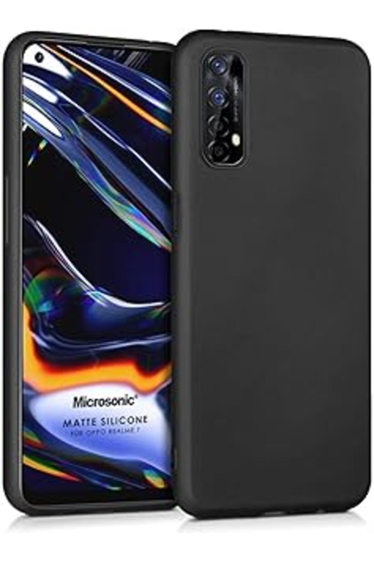 Karachil Microsonic Matte Silicone Realme 7 Için Kılıf Siyah [Realme 7 Ile Uyumlu Kılıf - Siyah]