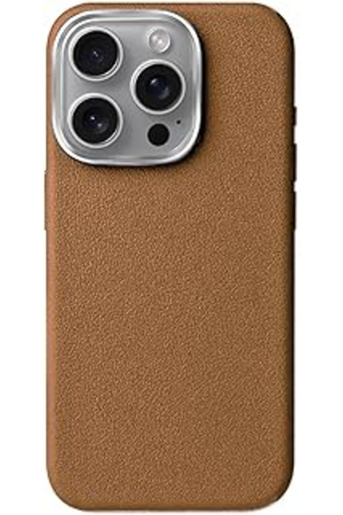Karachil Minesk Iphone 16 Pro Için Magsafe Ile Uyumlu Çizilmeyen Ve Parmak İzi Tutmayan Deri Görünümlü Metal