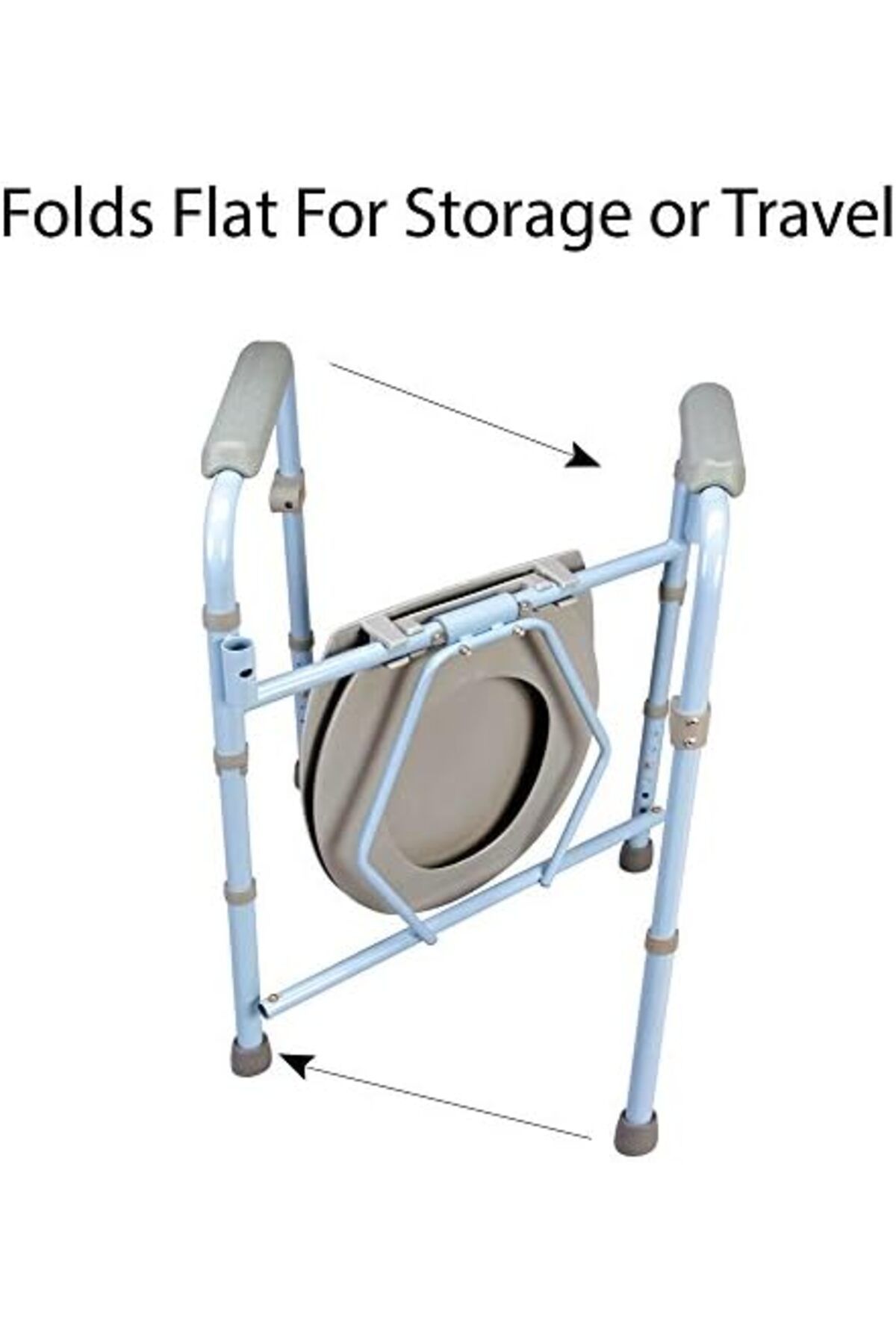 CAREX-3-in-1 Folding Bedside Commode and Raised Toilet Seat, Bedside Commodes for Seniors 2
