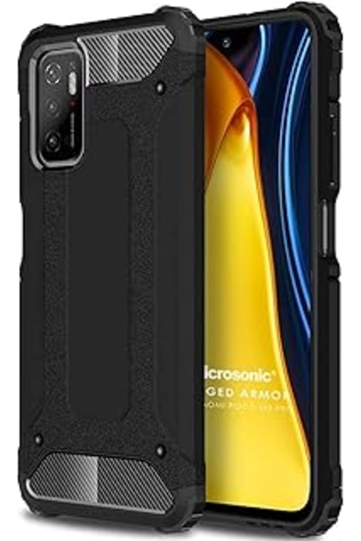 Karachil Microsonic Xiaomi Redmi Note 11 Se Için Kılıf Rugged Armor Siyah [Redmi Note 11 Se Ile Uyumlu Kılıf