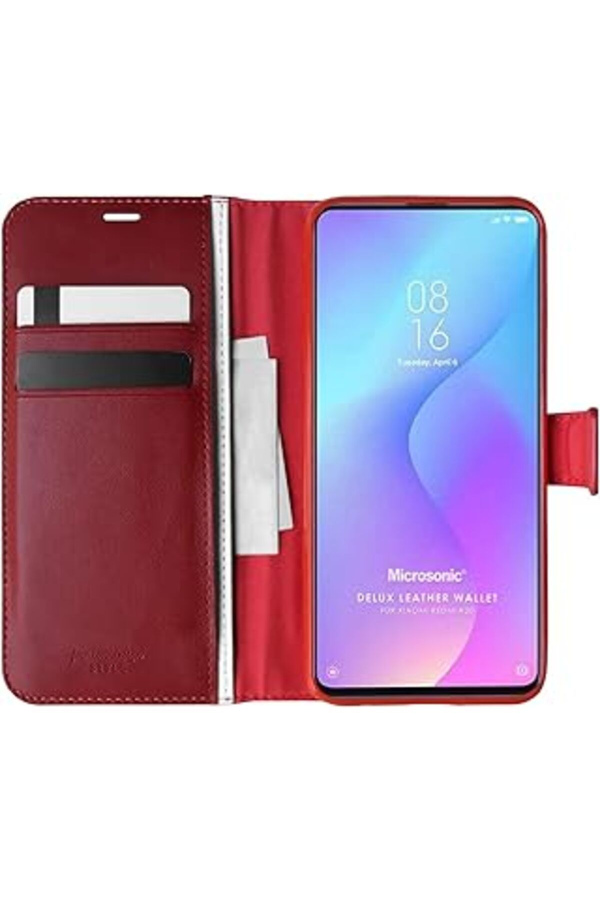 Karachil Microsonic Xiaomi Redmi K20 Için Kılıf Delux Leather Wallet Kırmızı [Redmi K20 Ile Uyumlu Kılıf - K