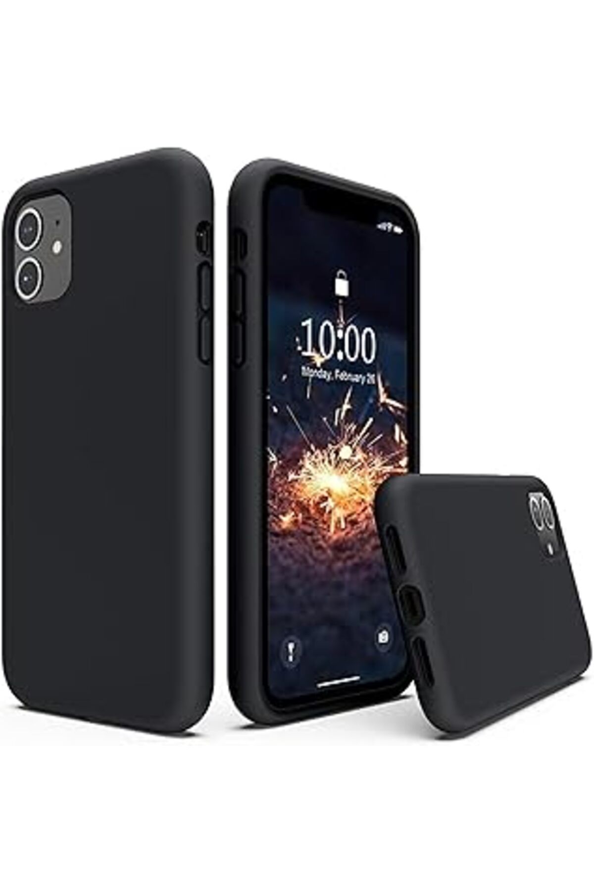 Karachil Uruchi Apple Iphone 11 Kılıf 6.1 Ile Uyumlu, İnce Sıvı Silikon 3 Katmanlı Tam Kaplamalı Yumuşak Jel