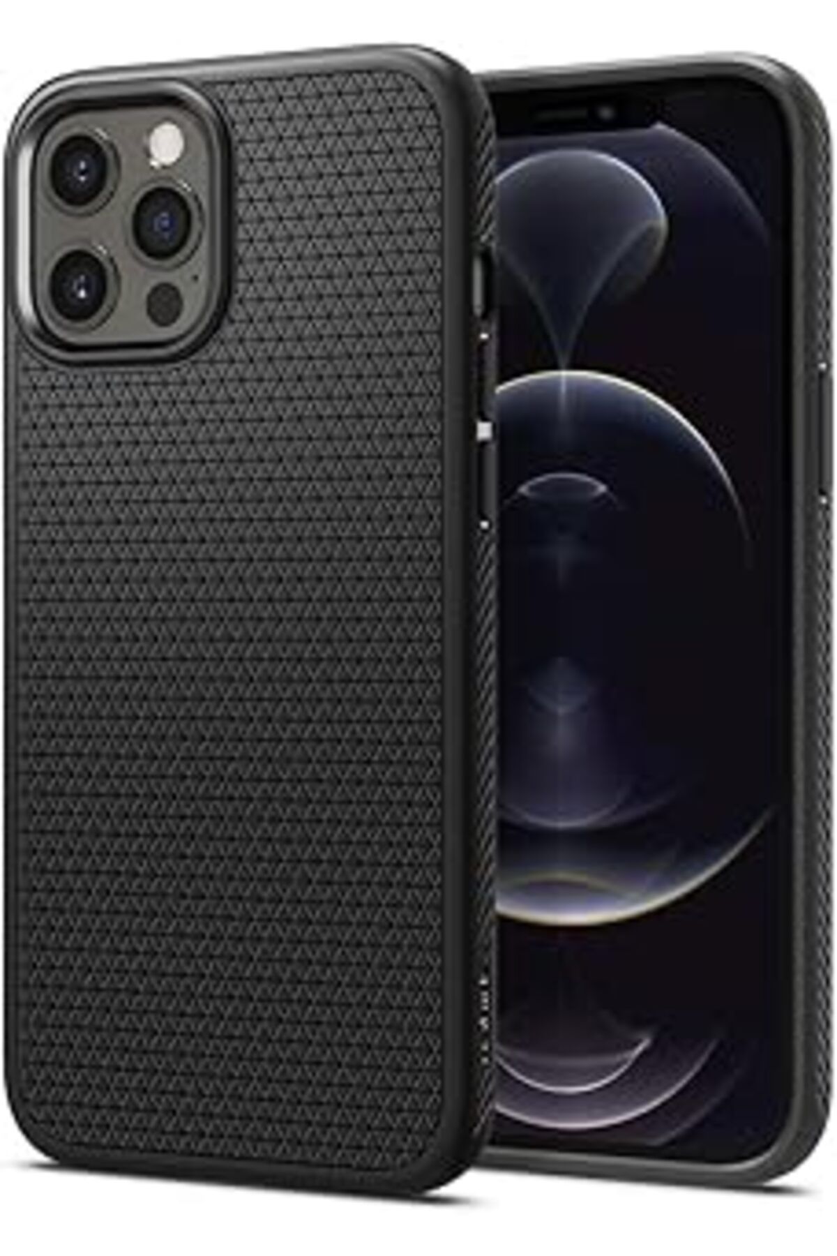 Pazarcan Iphone 12 / Iphone 12 Pro Kılıf Liquid Air Matte Black - Acs01701