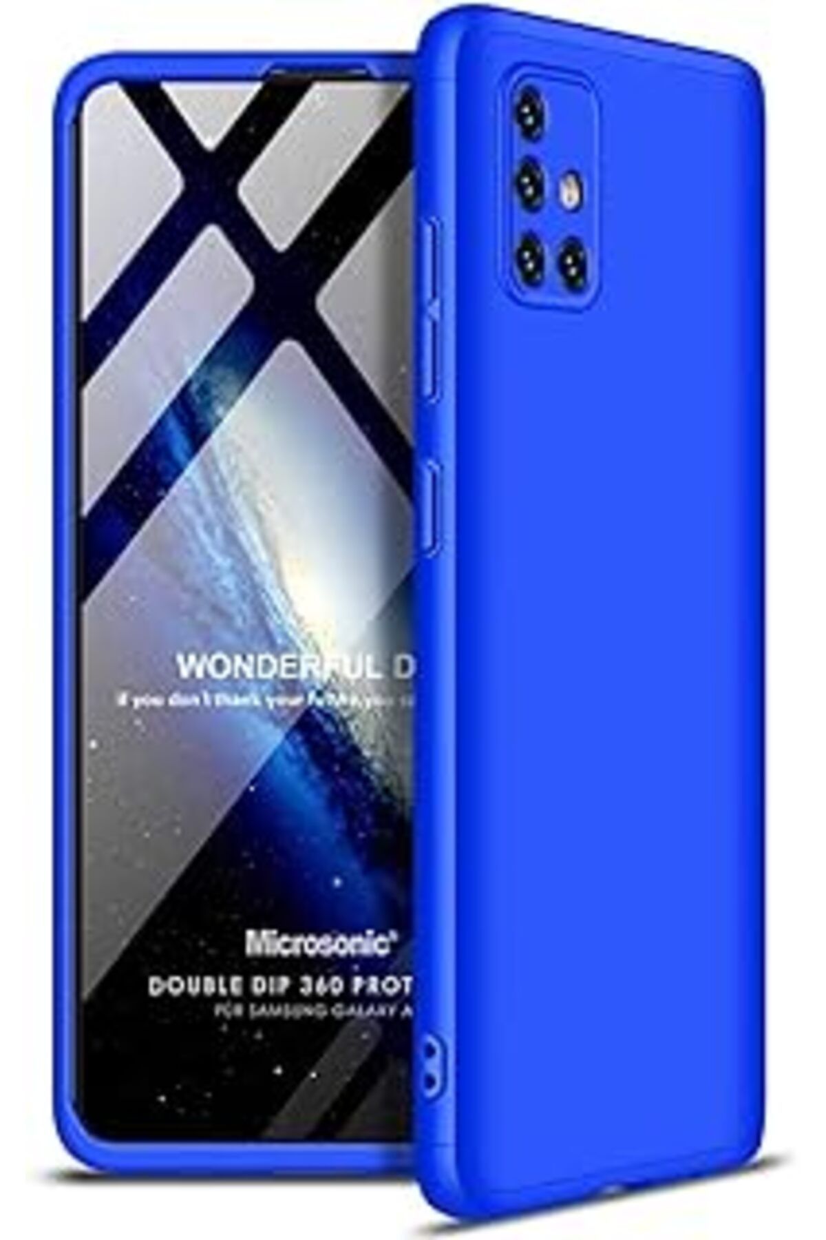 Karachil Microsonic Samsung Galaxy A71 Için Kılıf Double Dip 360 Protective Mavi [Galaxy A71 Ile Uyumlu Kılı