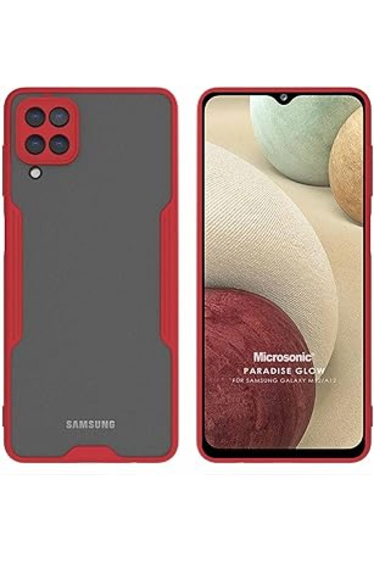 Karachil Microsonic Samsung Galaxy M12 Için Kılıf Paradise Glow Kırmızı [Galaxy M12 Ile Uyumlu Kılıf - Kırmı