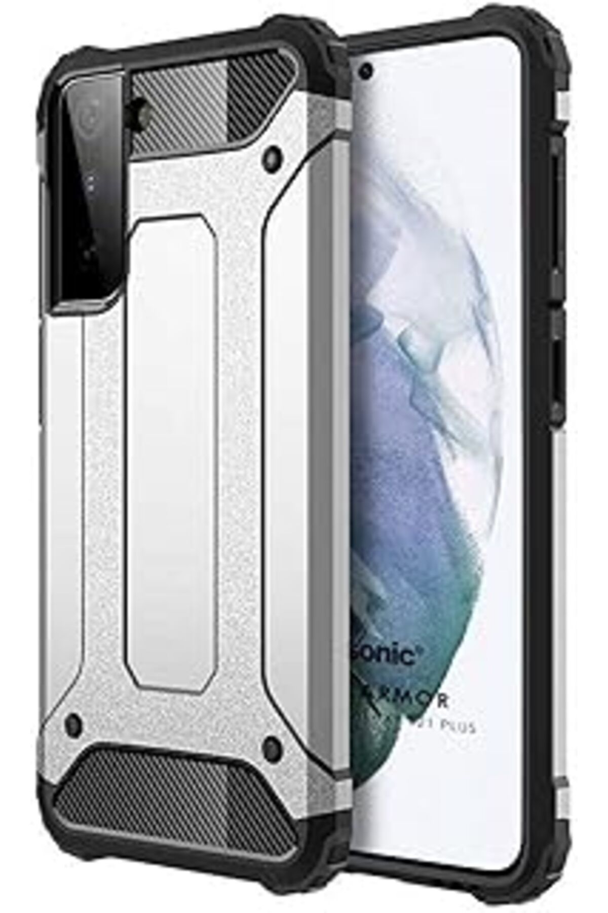 Karachil Microsonic Samsung Galaxy S21 Plus Için Kılıf Rugged Armor Gümüş [Galaxy S21 Plus Ile Uyumlu Kılıf