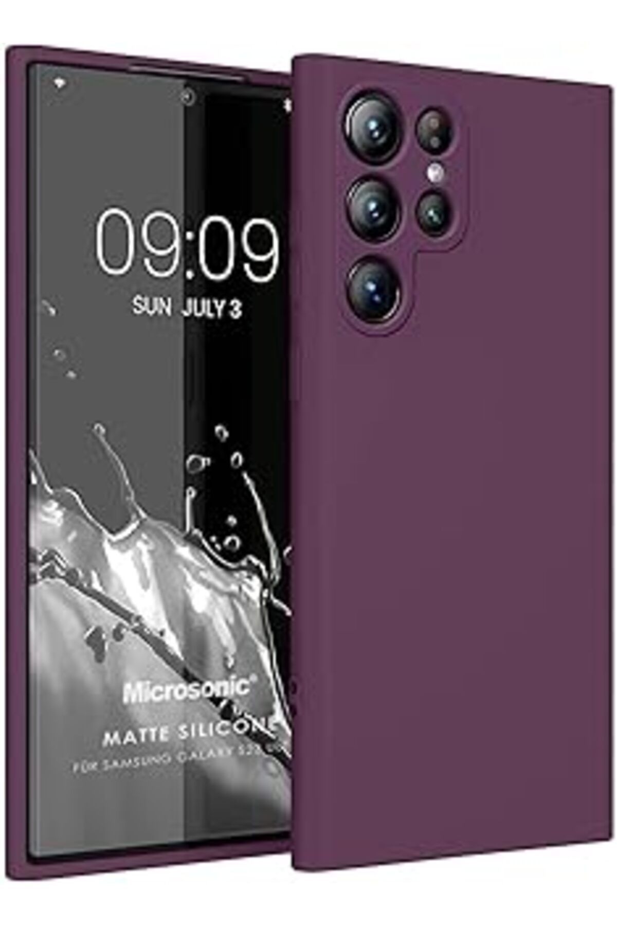 Karachil Microsonic Matte Silicone Samsung Galaxy S23 Ultra Için Kılıf Mor [Galaxy S23 Ultra Ile Uyumlu Kılı
