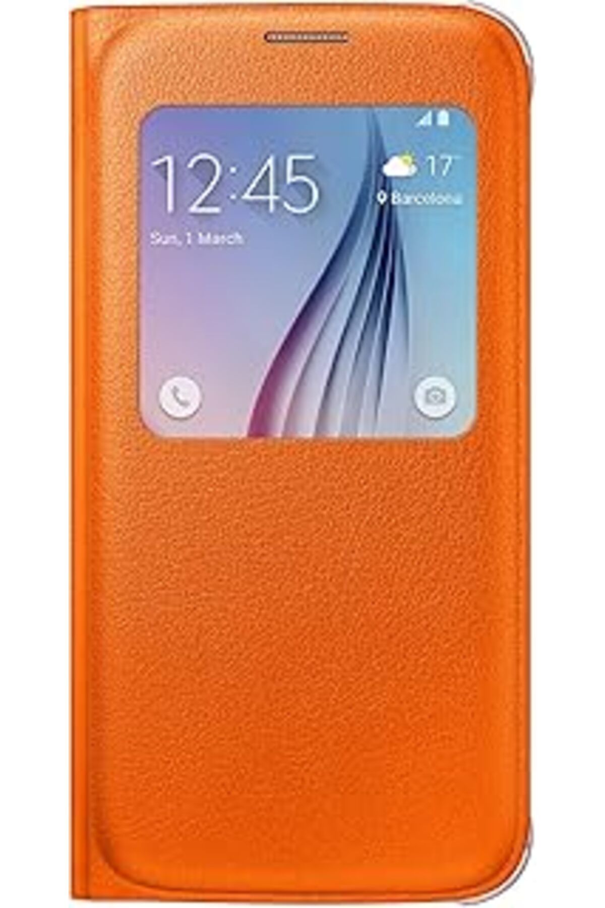 Karachil Samsung Galaxy S6 S-View Cover (Deri Görünümlü) - Ef-Cg920Pw