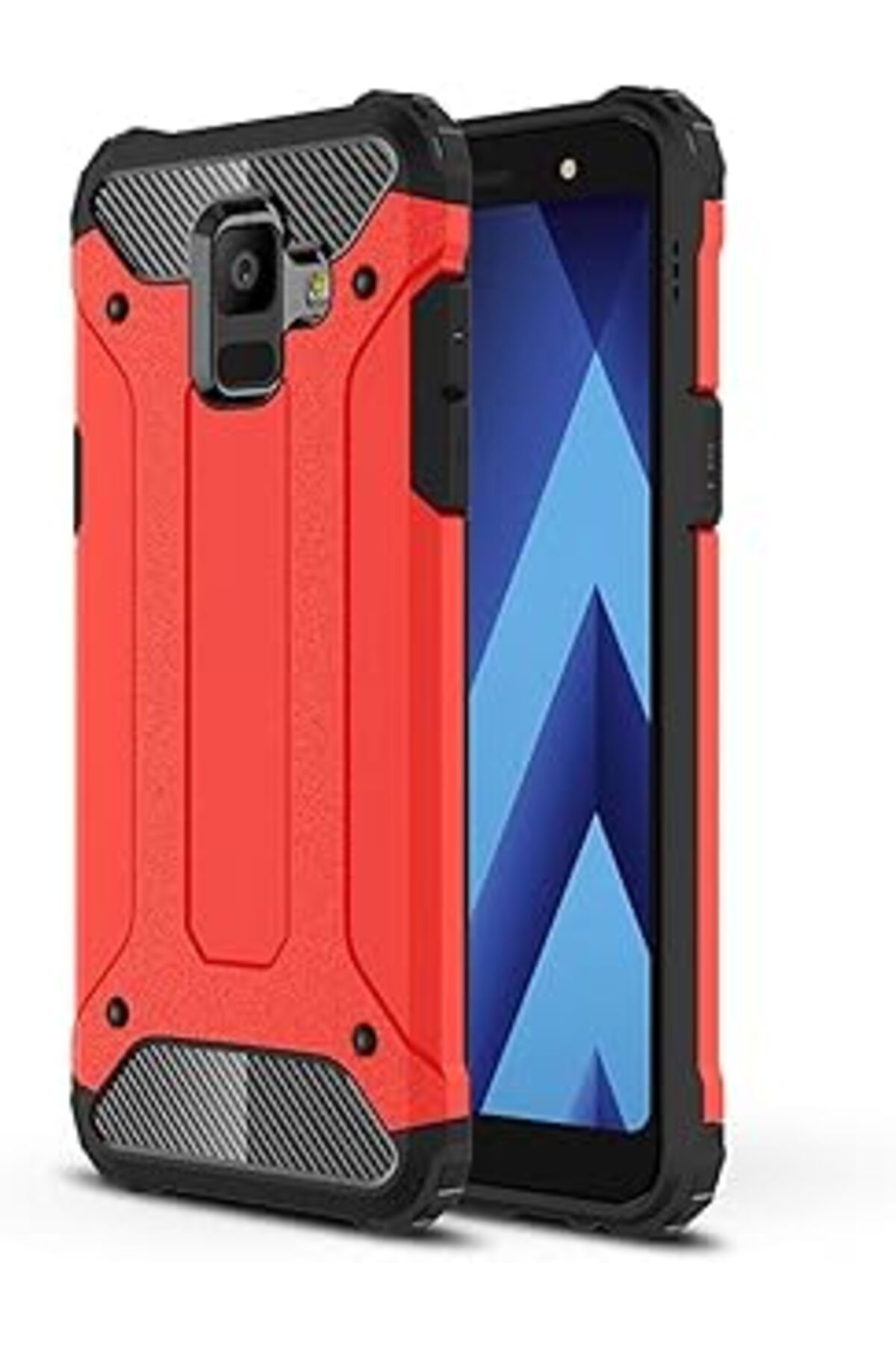 Karachil Microsonic Samsung Galaxy A6 2018 Için Kılıf Rugged Armor Kırmızı [Galaxy A6 2018 Ile Uyumlu Kılıf