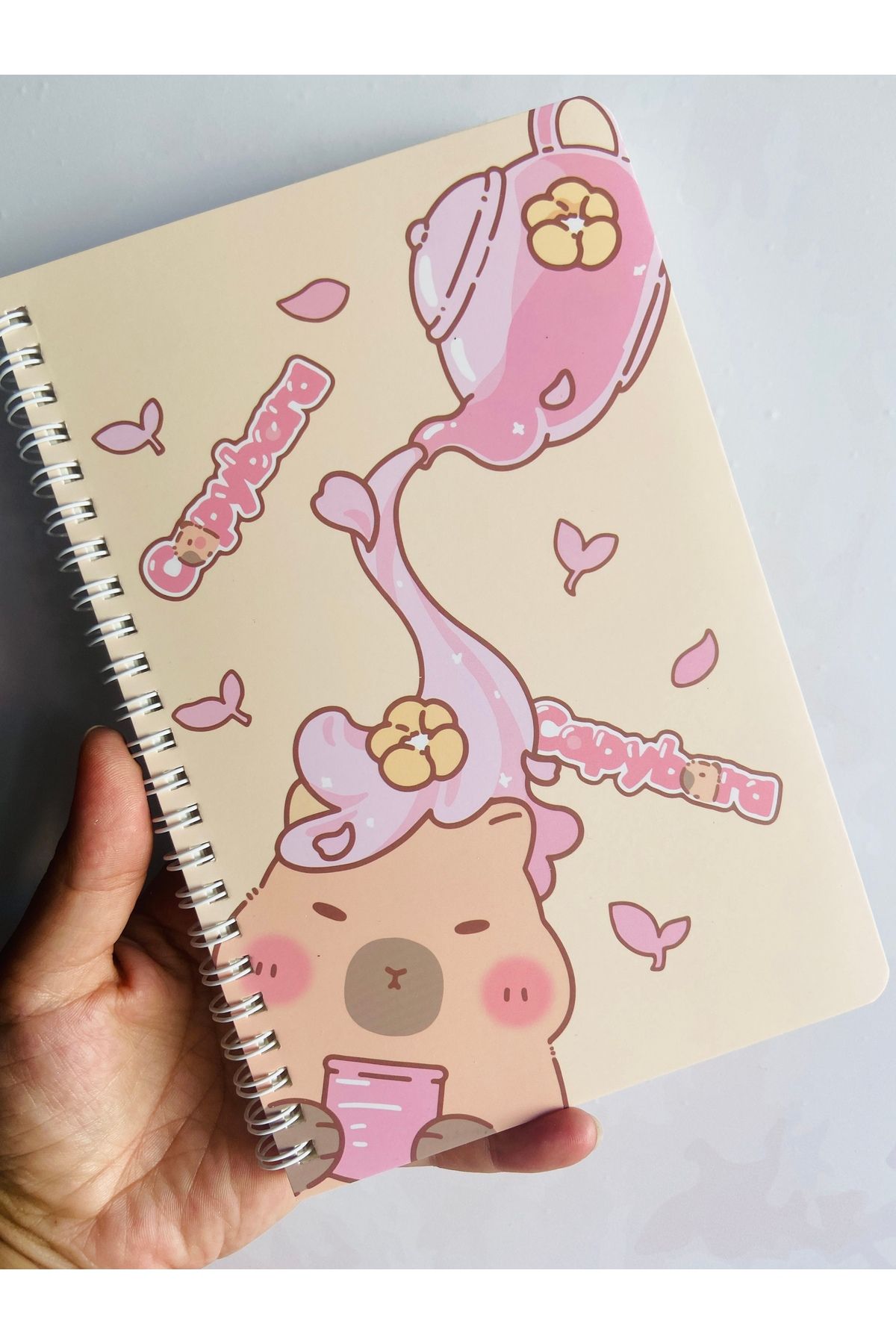 synshop Capybara Kapibara Figürlü Çizgili Spiralli Defter