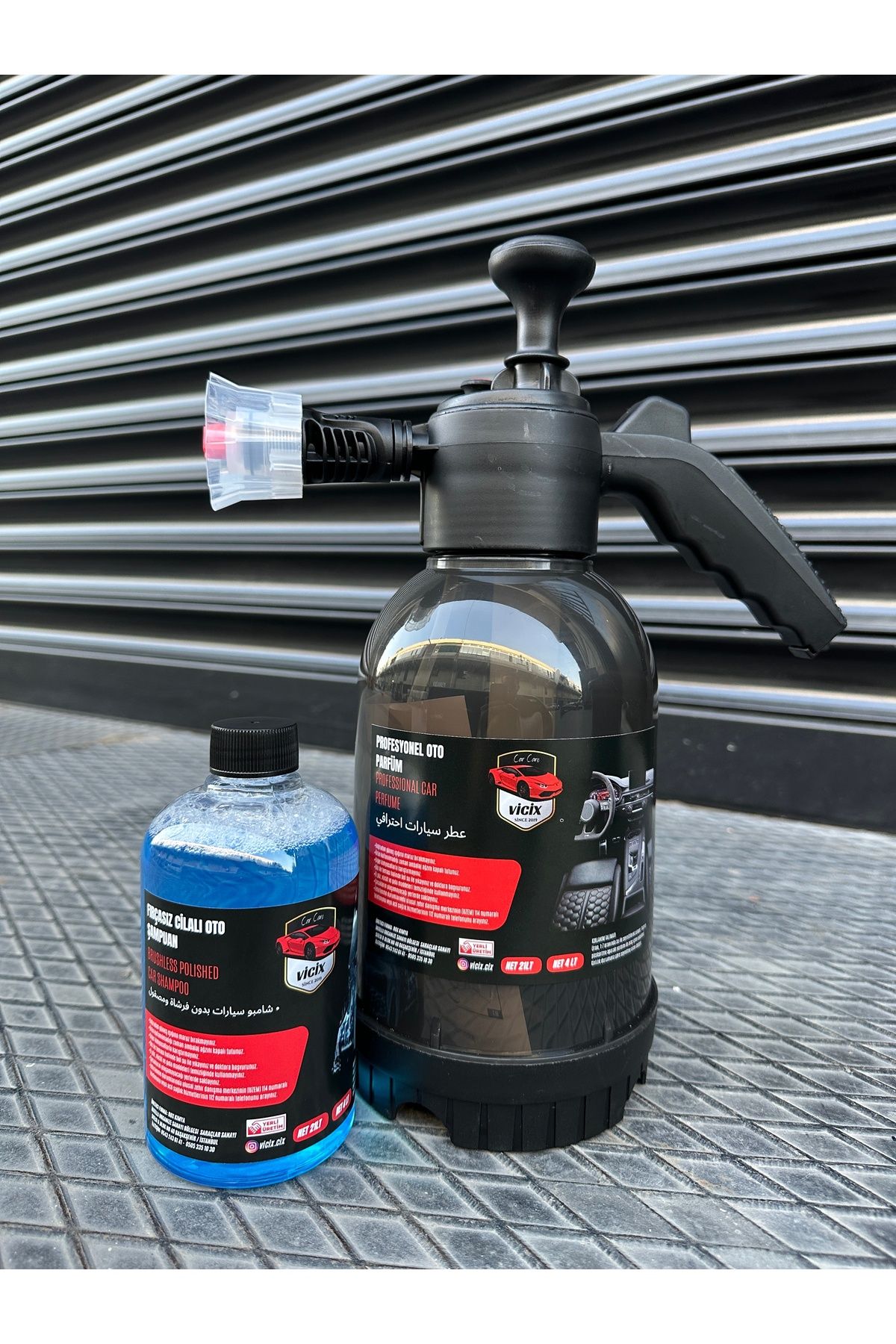 ROX KİMYA 2”li Araç Araba Yıkama Köpük Atan pompa + Cilalı Oto Şampuan 500ml