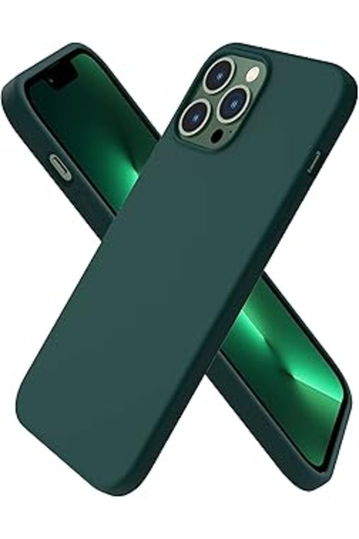 Karachil Uruchi Apple Iphone 13 Pro Max Kılıf 6.7 Ile Uyumlu, İnce Sıvı Silikon 3 Katmanlı Tam Kaplamalı Yum
