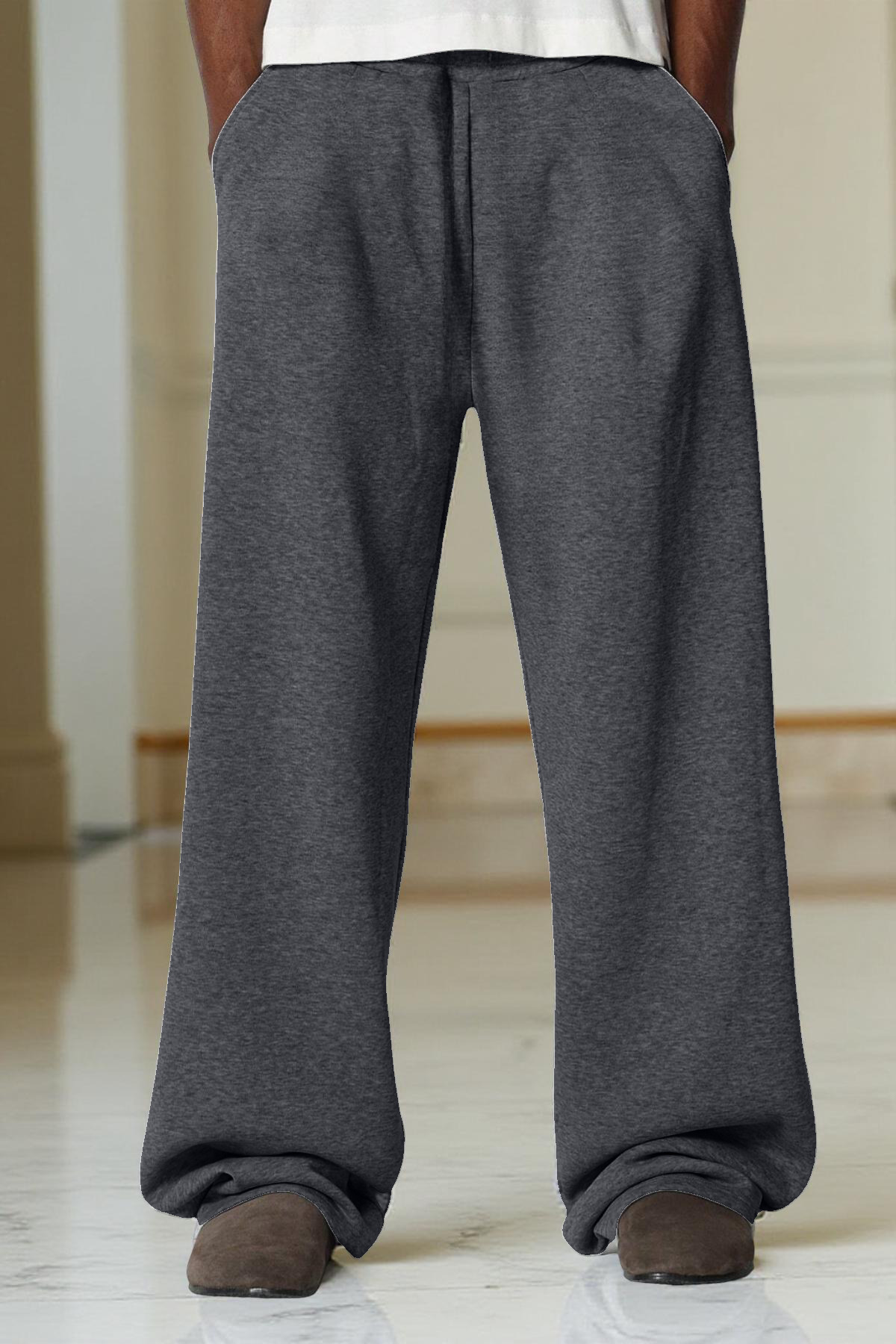 BSBSPOR Oversize Bol Kesim Lastikli Paça gri siyah füme Erkek / Kadın görsel 3
