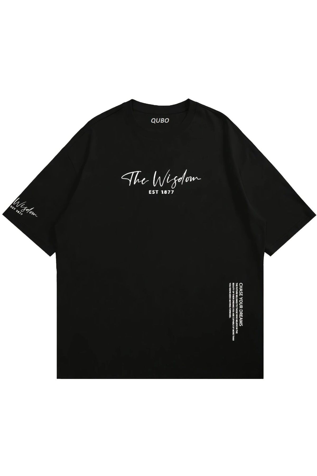 Hunors Sportswear & Company Unisex Kadın/Erkek Oversize Baskılı Pamuklu Bisiklet Yaka Kısa Kollu SİYAH T-shirt