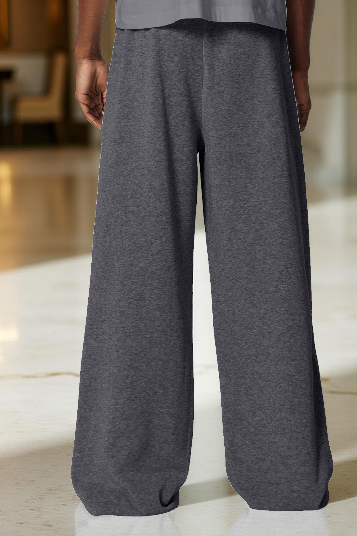 BSBSPOR Oversize Bol Kesim Lastikli Paça gri siyah füme Erkek / Kadın görsel 5